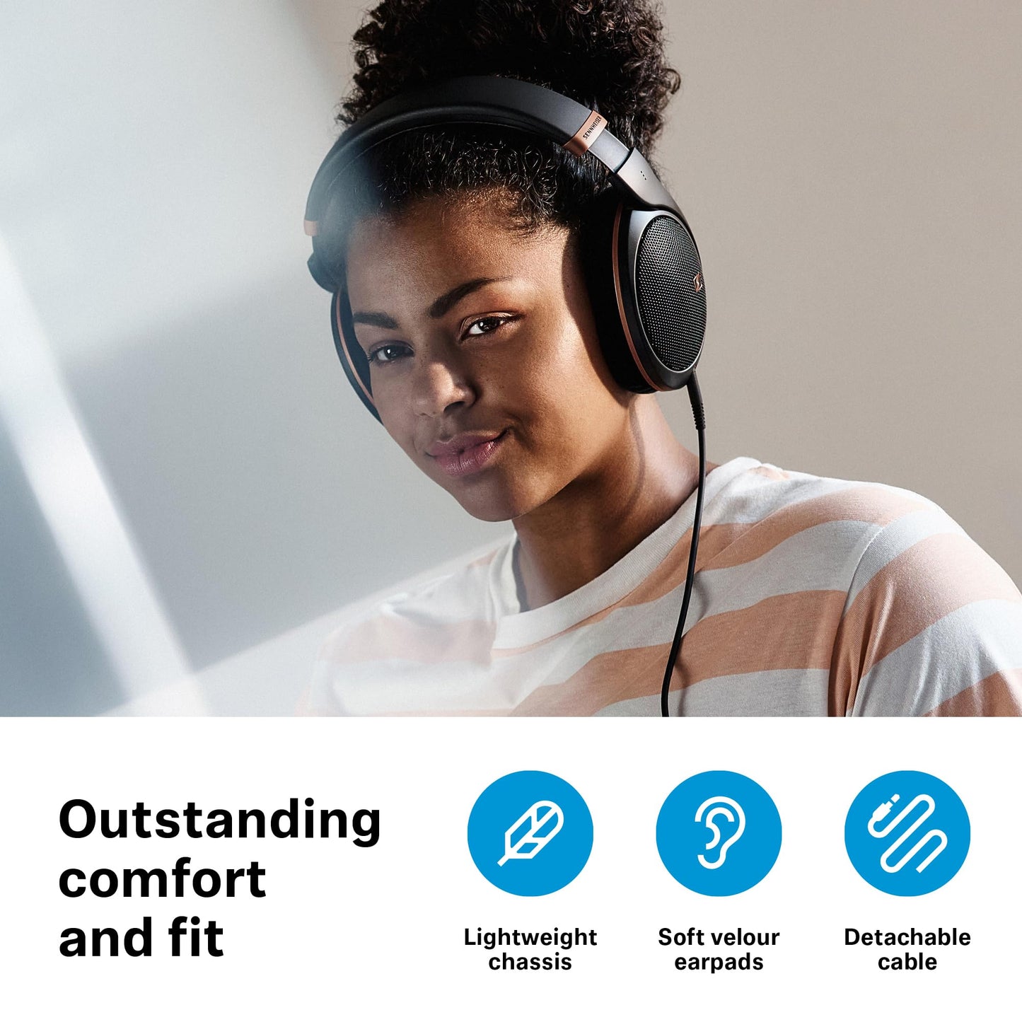 Auriculares Sennheiser HD 505 Cobre Diadema Mejorada para Música, Trabajo o Juegos