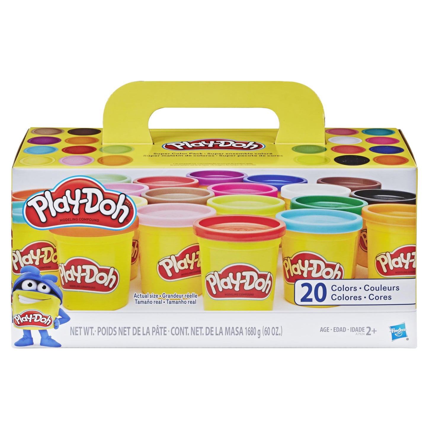 Súper Maletín de Colores Play-Doh Set de 20 Latas de Masa para Niños y Niñas