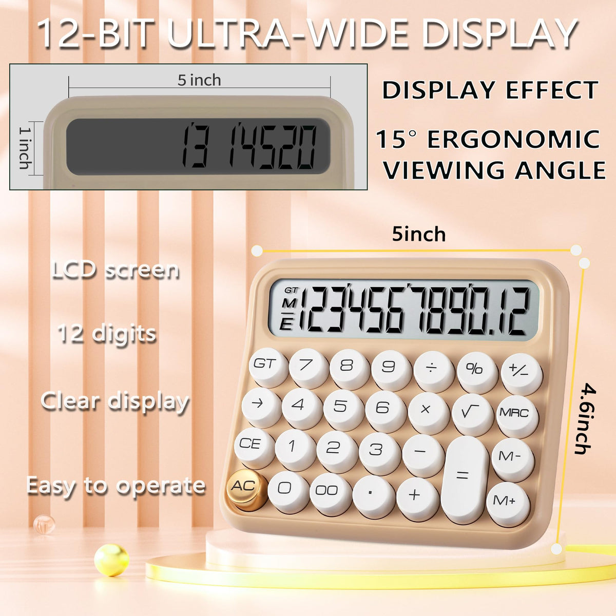 Calculadora Estándar VEWINGL Pantalla LCD Grande Apagado Automático para Oficina, Escuela y Hogar