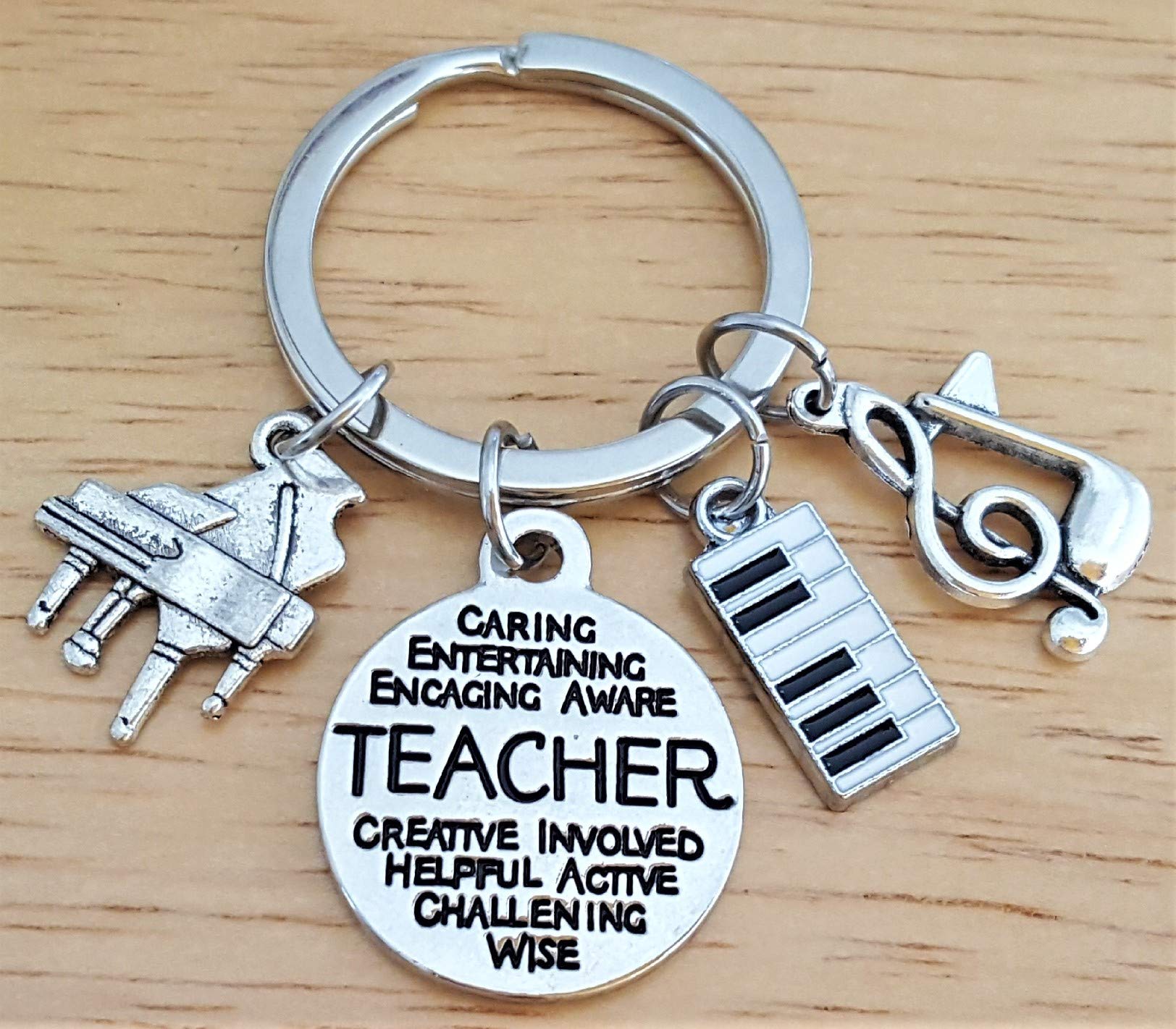 Llavero para profesor de piano, llavero para piano, llavero de música, llavero para profesor de música, llavero para notas musicales, llavero para instrumento musical, dije para teclado de piano,
