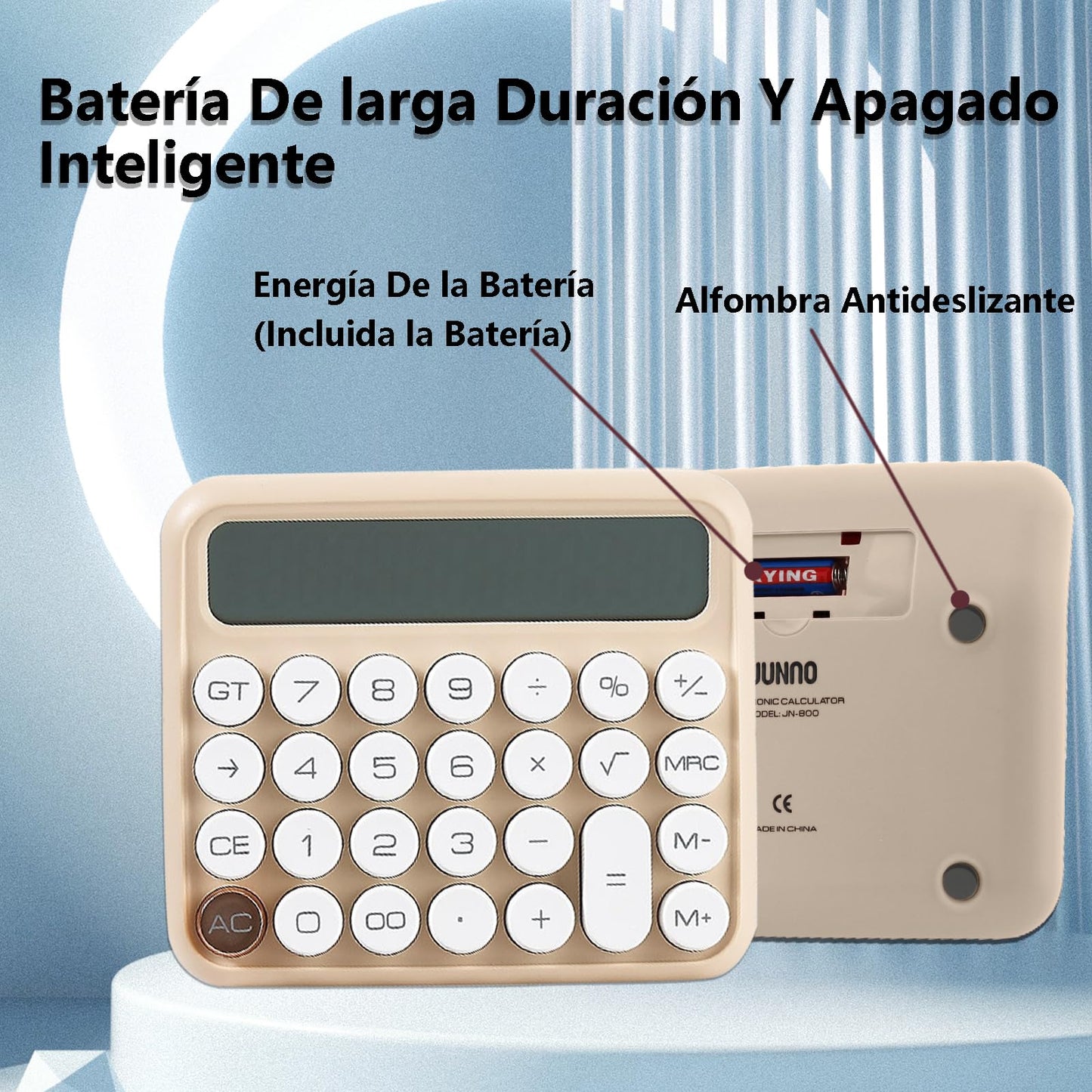 Calculadora UWEHBD Rosa con Pantalla LCD Extra Grande y 12 Dígitos para Oficina y Escuela