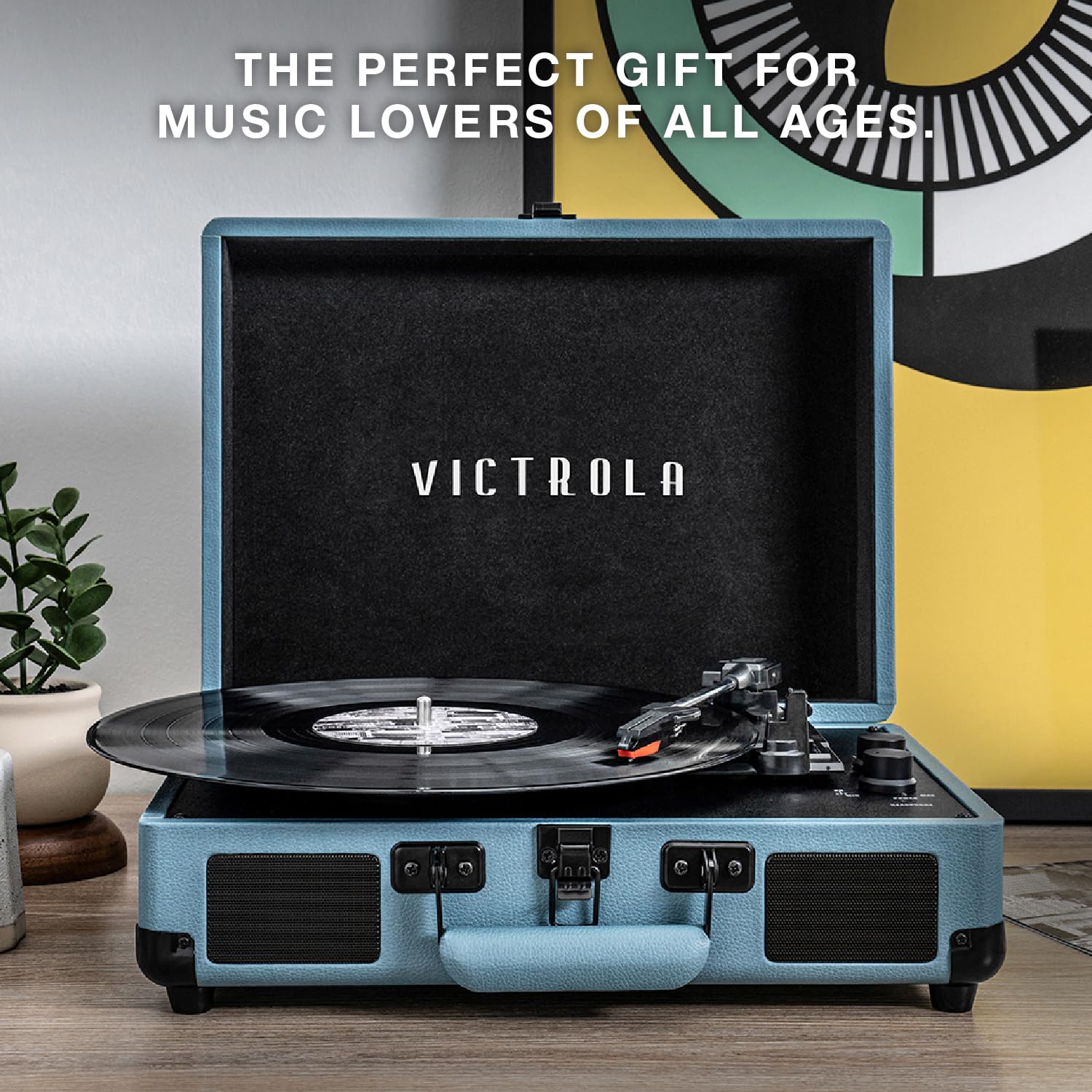 Tocadiscos Portátil Victrola Journey Verde Oliva con Bluetooth y Altavoces Integrados