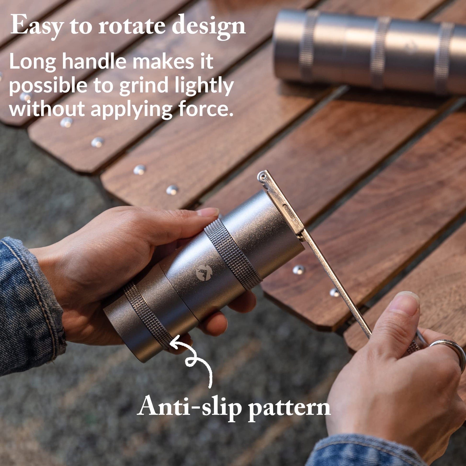 CAMPINGMOON - Molinillo de café manual para acampar, acero inoxidable, portátil, pequeño CC-115