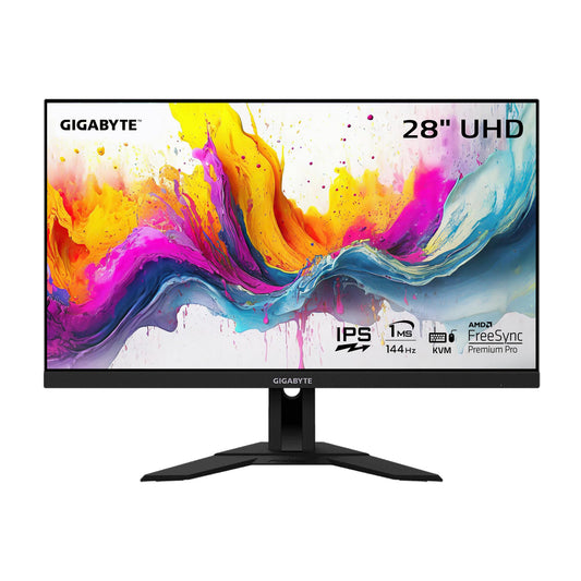 GIGABYTE Monitor M28U LED, 28 Pulgadas, 3840x2160 Pixeles, 144Hz, 1MS, DP, HDMI, Negro
