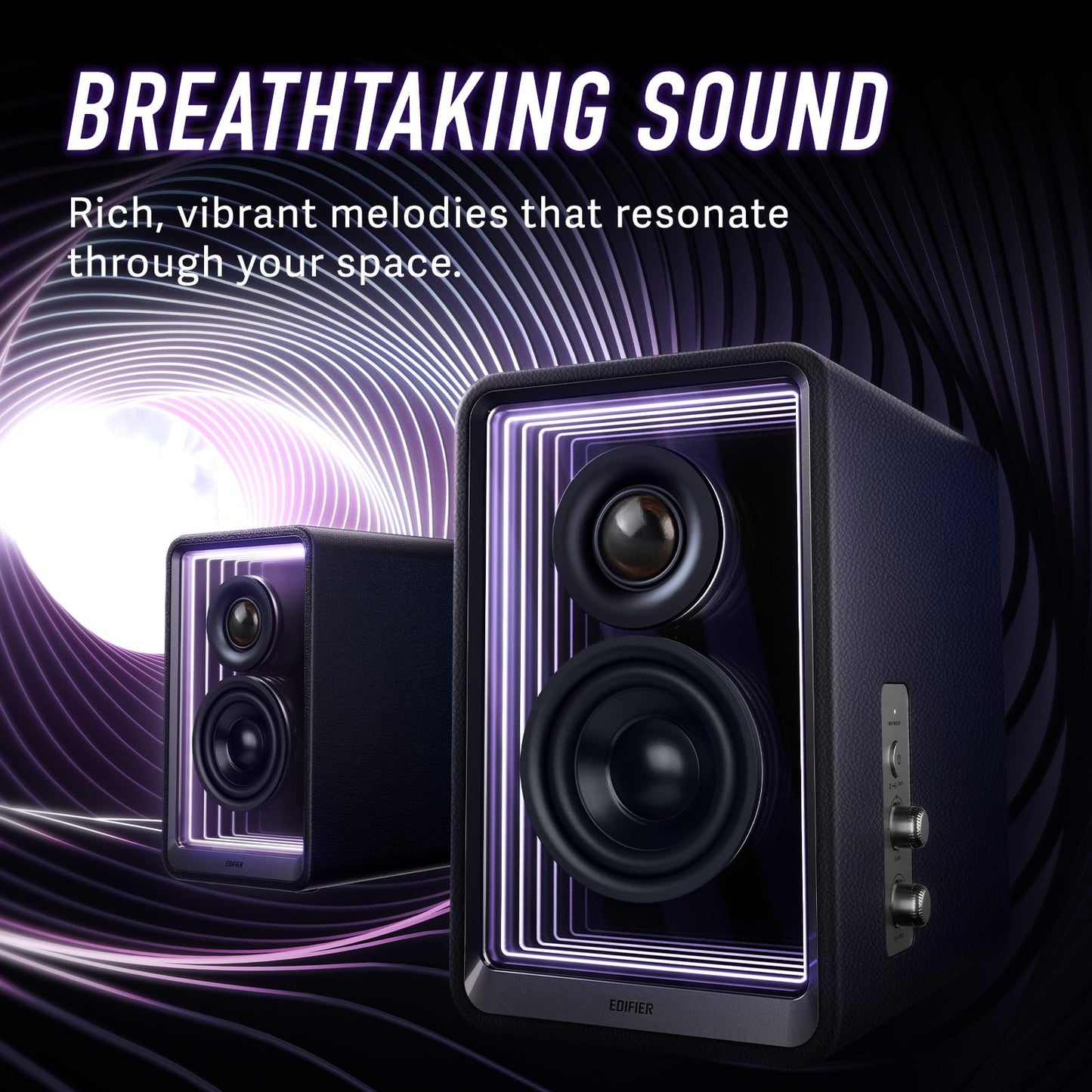 Edifier QR65 Bluetooth Hi-Res Audio Active Monitors 2.0 Speaker System 2.0 70 Watts (Black)