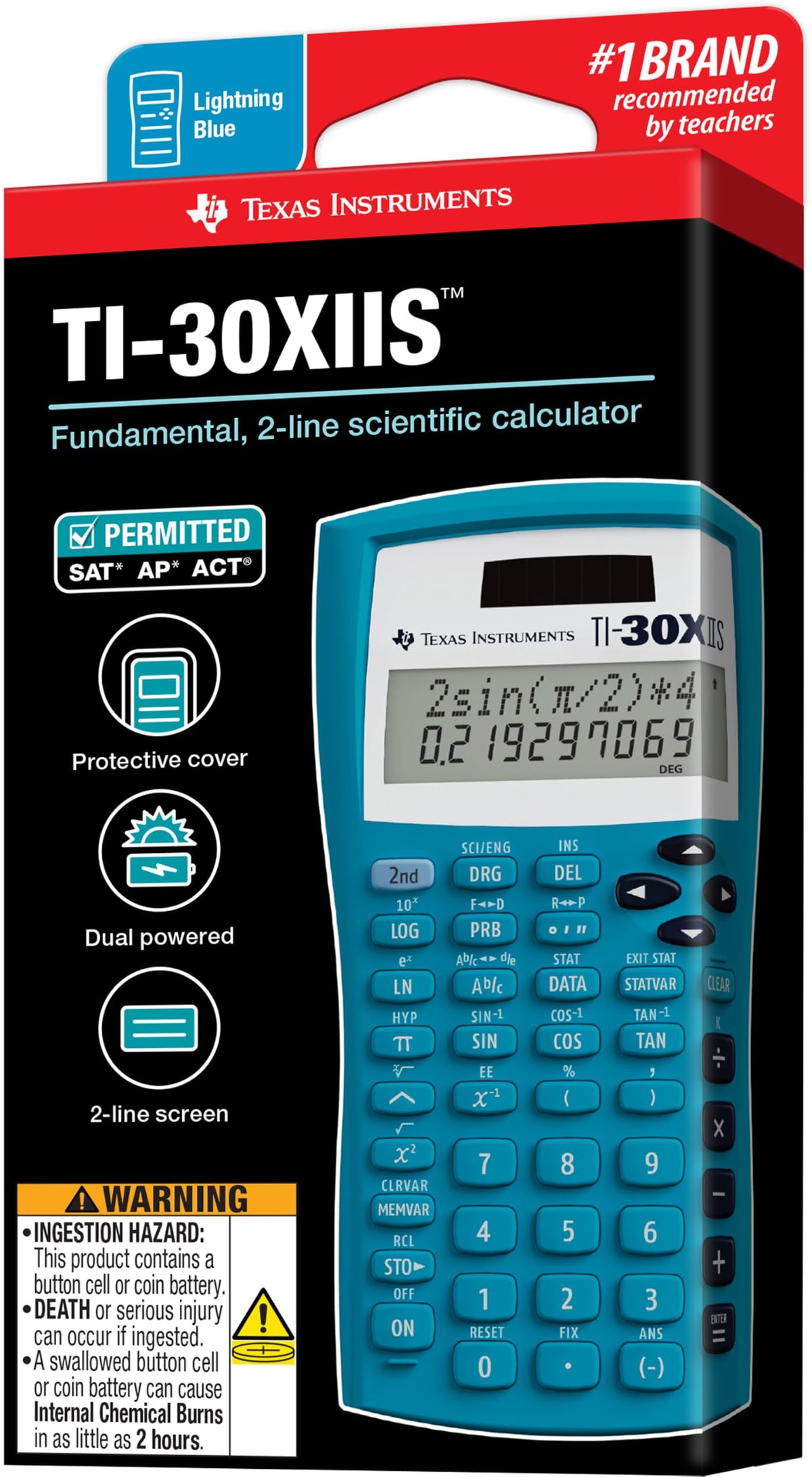 Calculadora Científica Texas Instruments Azul 2 Líneas