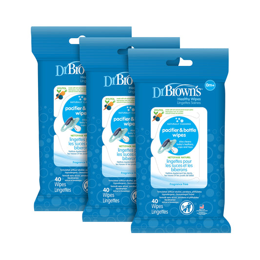 Dr. Brown's Pacifier and Bottle Wipes, 40 Count, 3-Piece