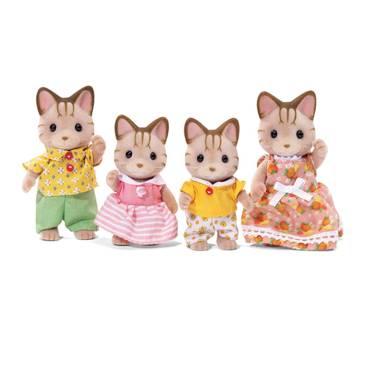 Calico Critters, Sandy Cat Family, muñecas, Cifras de casa de muñecas, Juguetes coleccionables, Premium, 3 Pulgadas