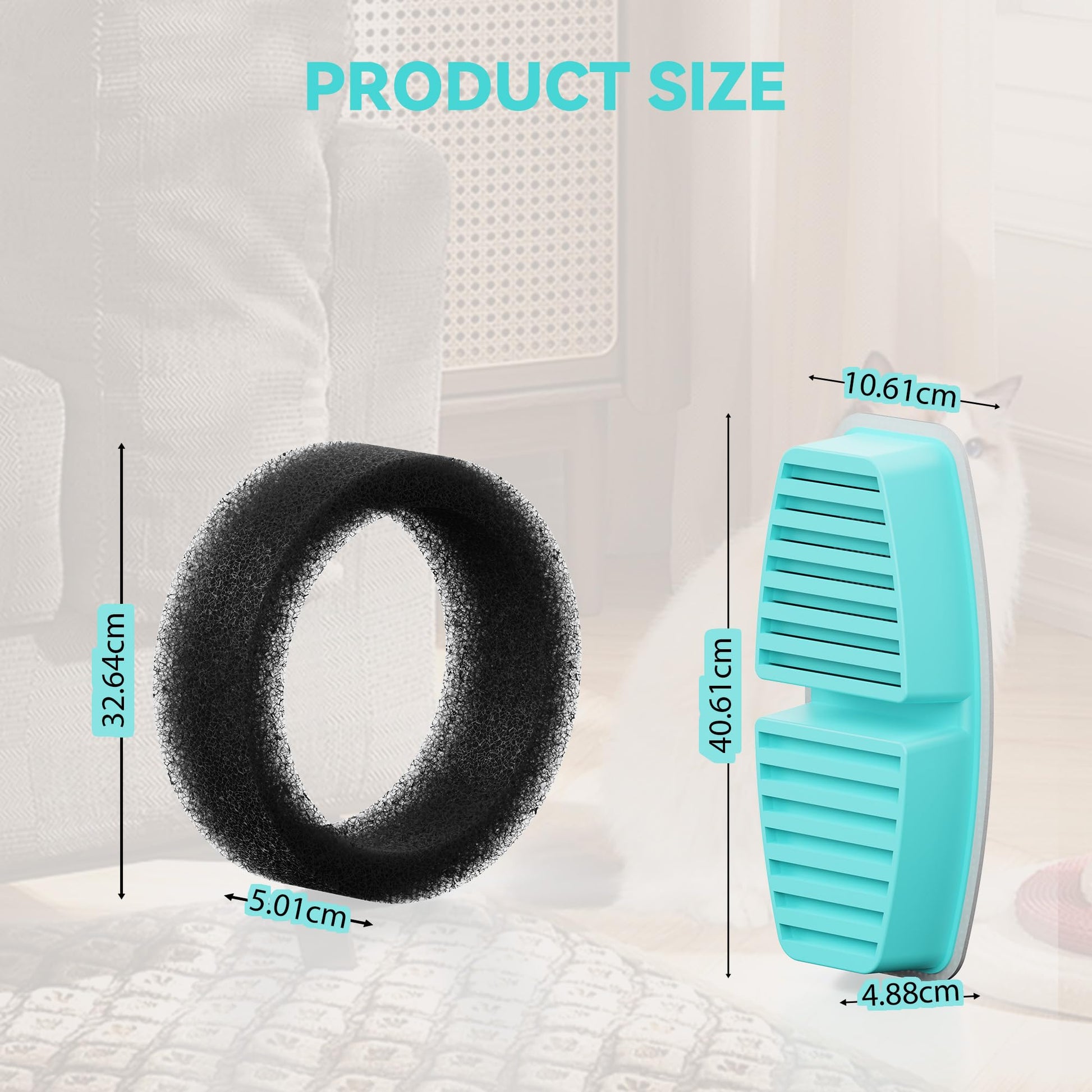 FOFNON Filtro de fuente de agua para mascotas: 12 filtros + 6 esponjas - Adecuado para fuente de agua FOFNON para perros o gatos