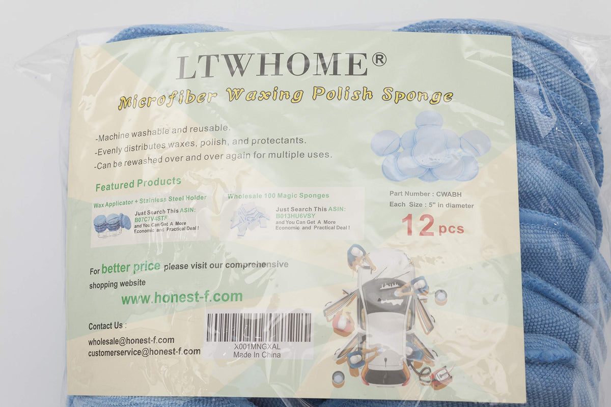 Aplicador de Cera LTWHOME Azul de Microfibra con Dedo para Coches