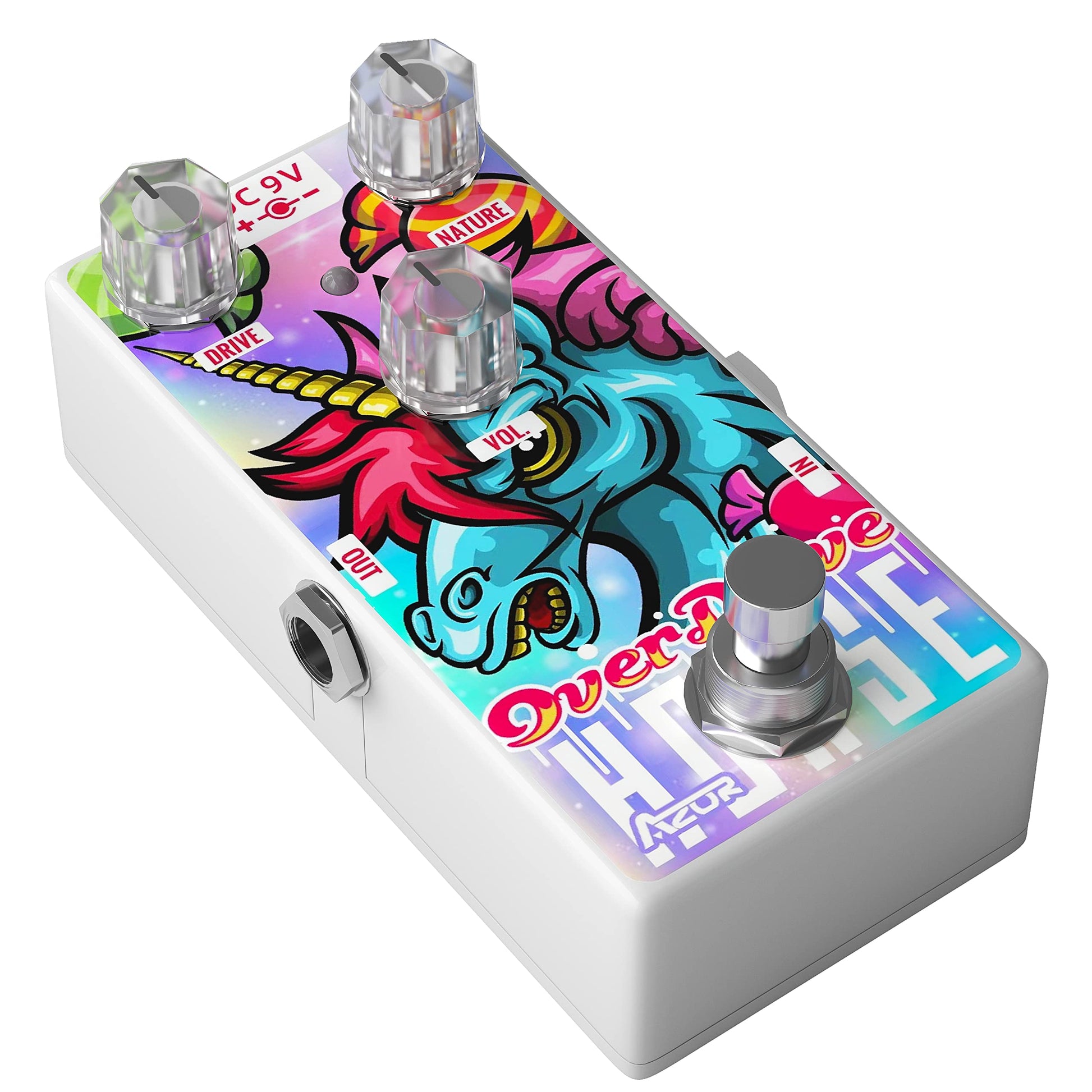 AZOR - Pedal de guitarra Overdrive para caballo mini overdrive con efecto analógico para guitarra eléctrica, pedal True Bypass AP504
