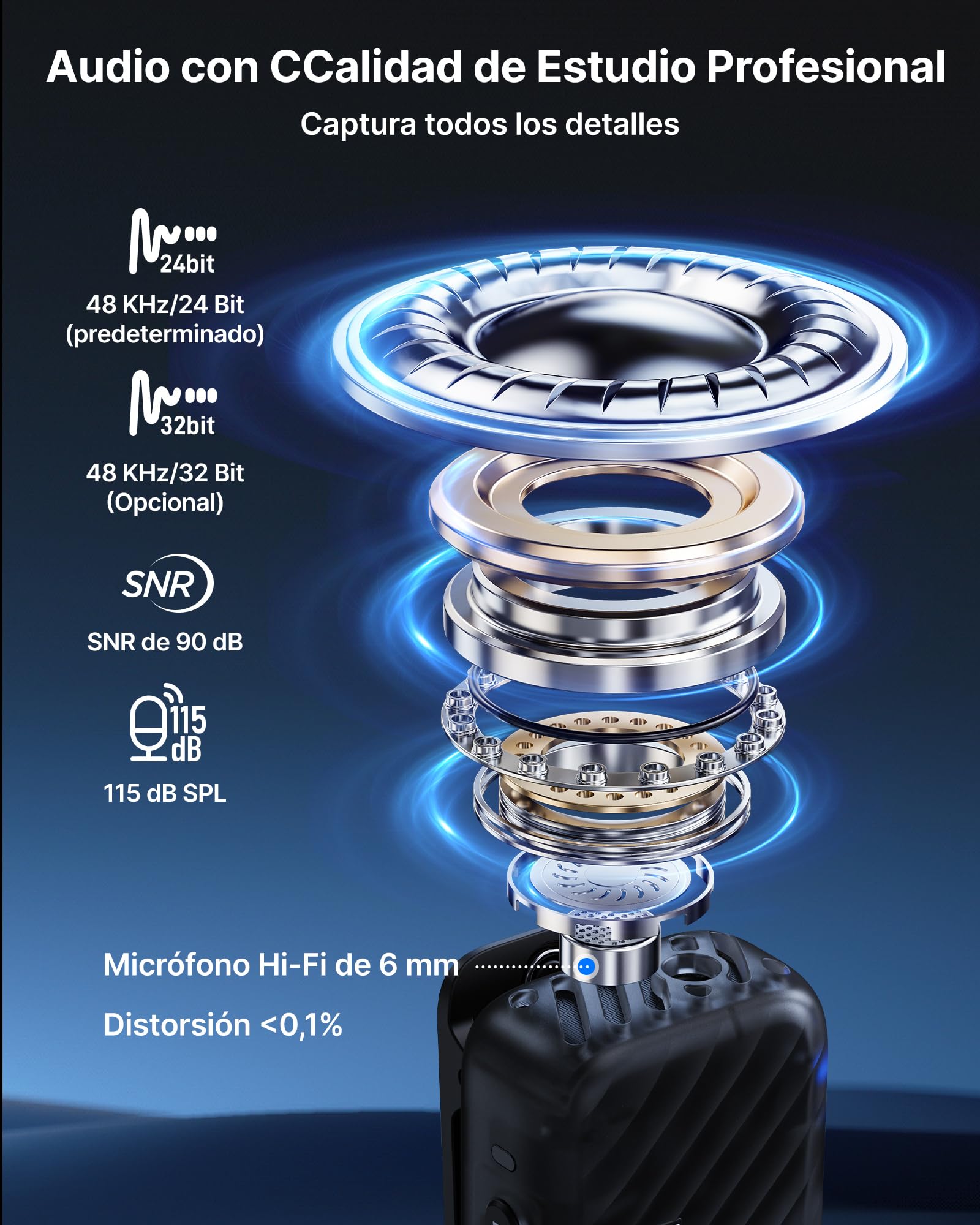 BOYA BOYAMIC 2 Micrófonos Inalámbricos para iPhone 15–16/Android/PC/Cámara, Cancelación de Ruido con IA, Grabación Interna en 32-bit Float, AMOLED, 300 m y 54 h con Estuche de Carga para Grabación