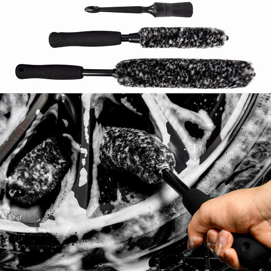 bzczh cepillo para polvo limpiador de ruedas suave sin metal, cepillo para polvo de limpieza de llantas de lana sintética, absorción de agua, cepillo para polvo de neumáticos denso y duradero para limpiar ruedas, llantas, radios, guardabarros, motores..