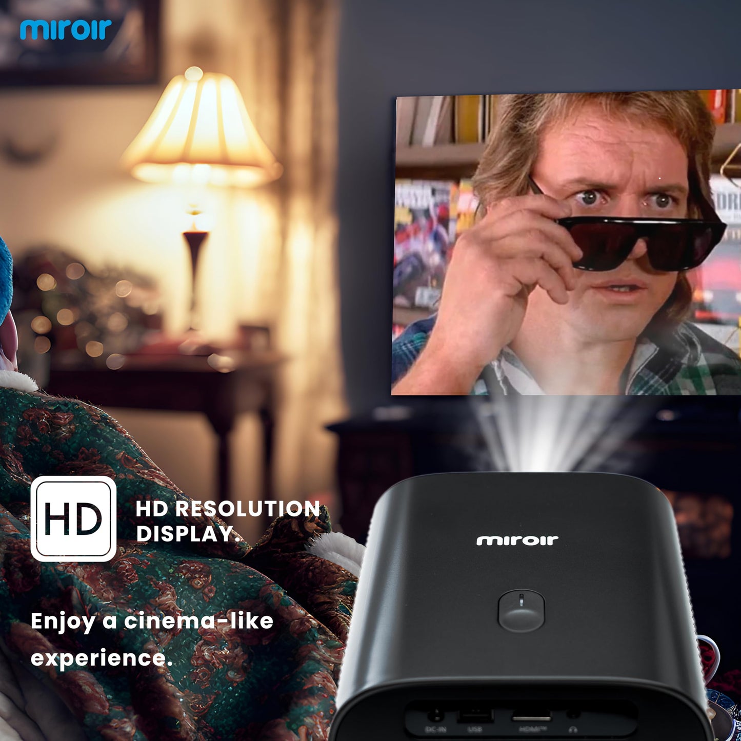 Proyector Inteligente L710S 1080p con transmisión integrada, WiFi y Bluetooth. Disfruta de imágenes increíbles con Enfoque automático y Keystone. Zoom Digital y Sonido Dolby con 2 Altavoces de 5