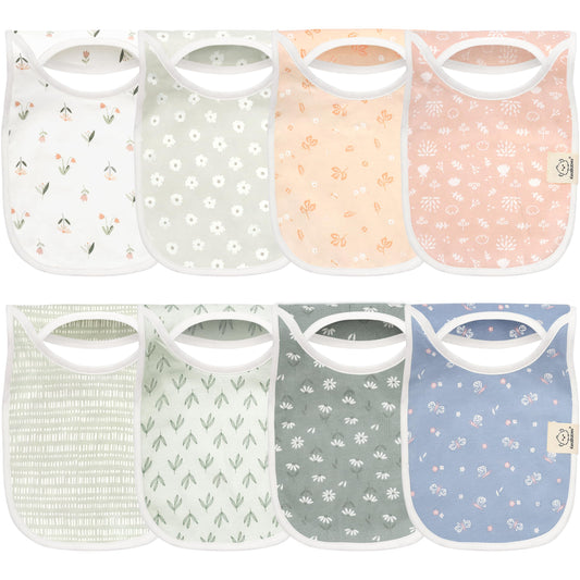 Baberos KeaBabies Bonitos y Absorbentes en Paquete de 8 para Bebés Recién Nacidos y Niños Pequeños