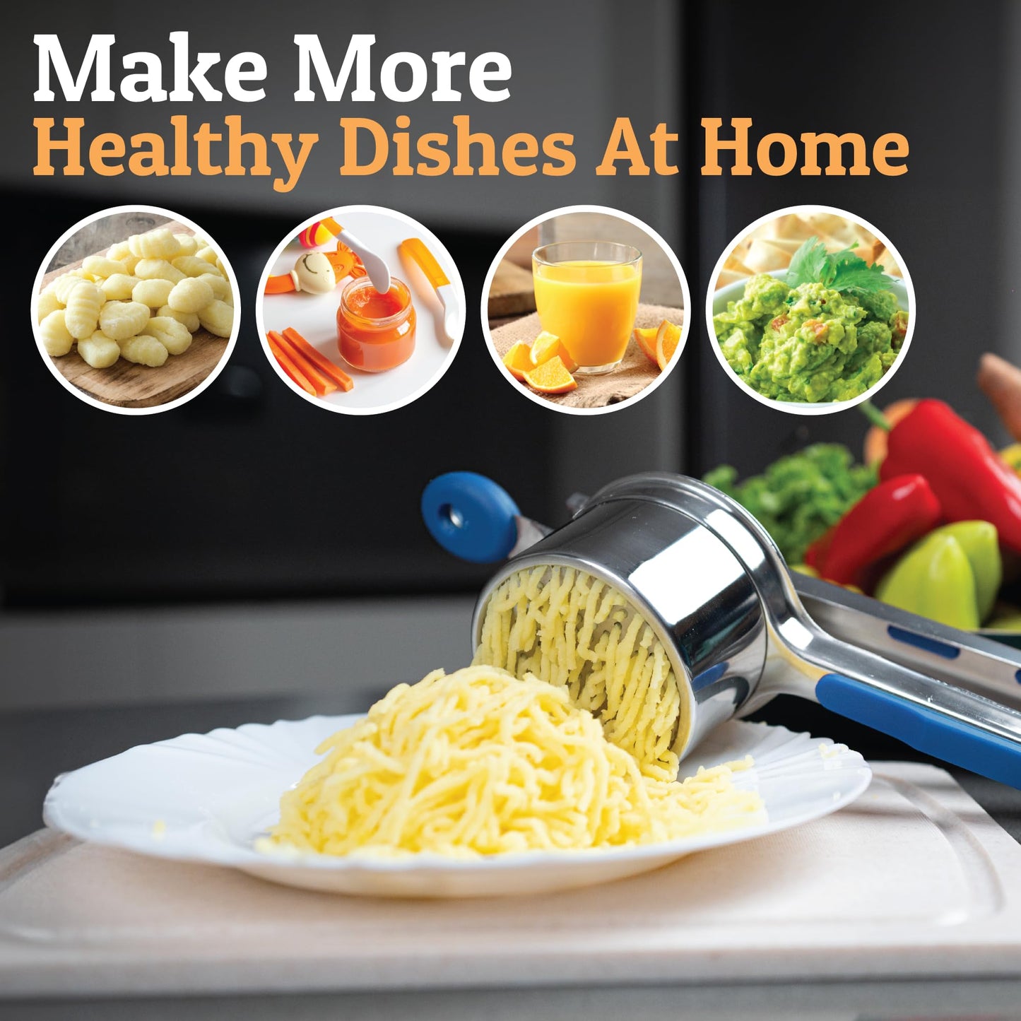 Majador de Papas PriorityChef Acero Inoxidable Resistente para Puré de Papas