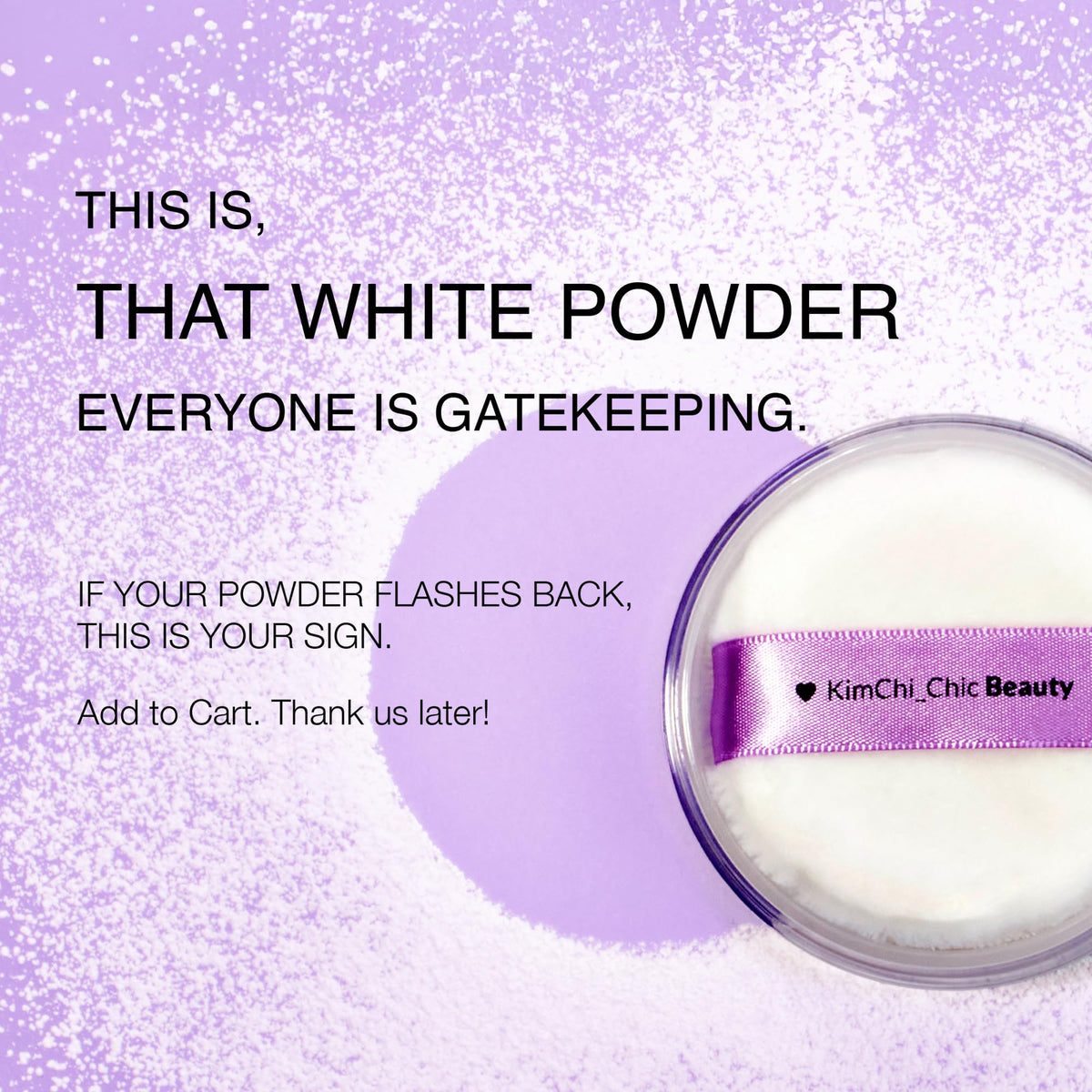 Kimchi Chic Puff Puff Pass Mini - Polvo Suelto Liviano, contiene Arroz y Vitamina E (White)