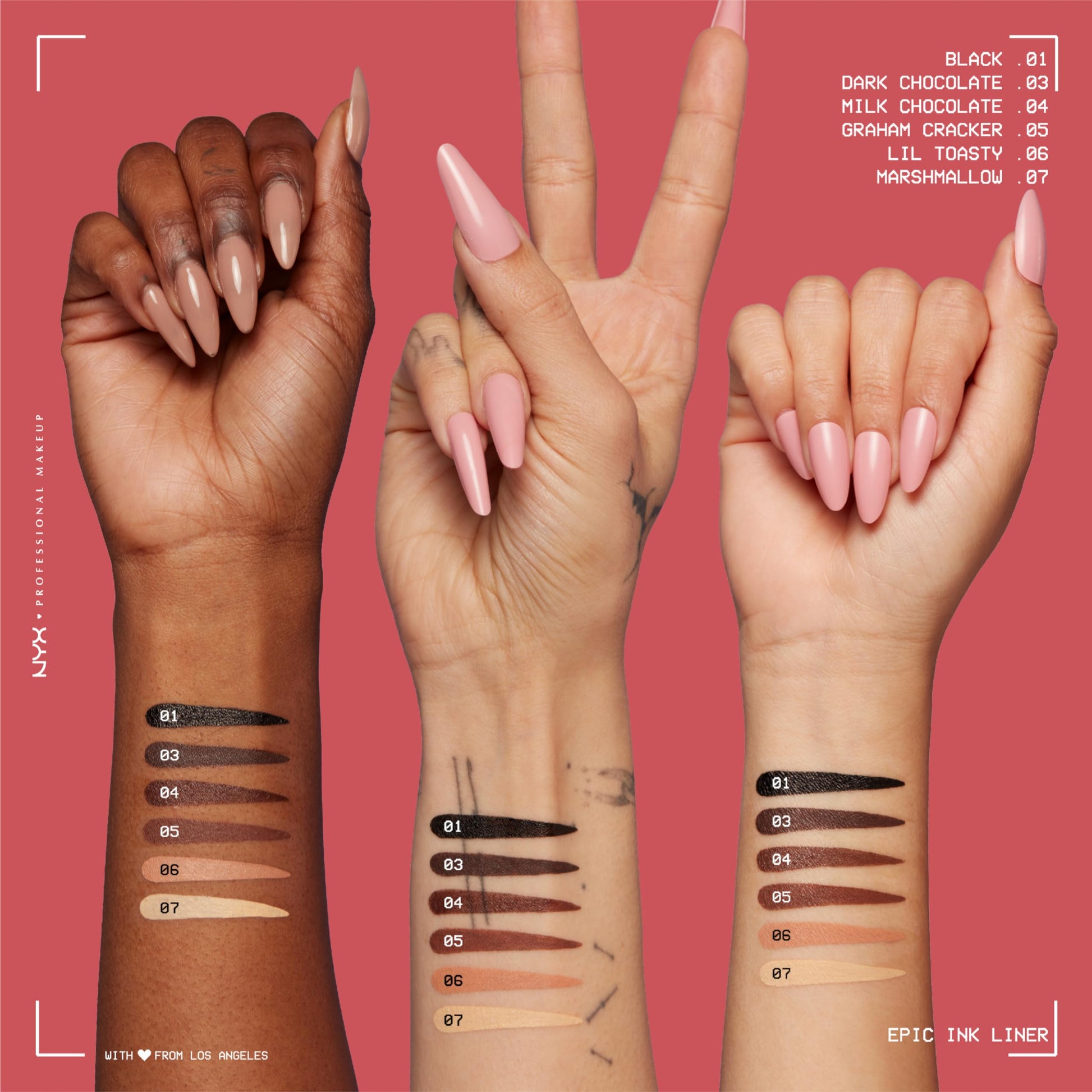 Nyx Professional Makeup, Epic Ink Liner, Delineador de Ojos, Milk Chocolate