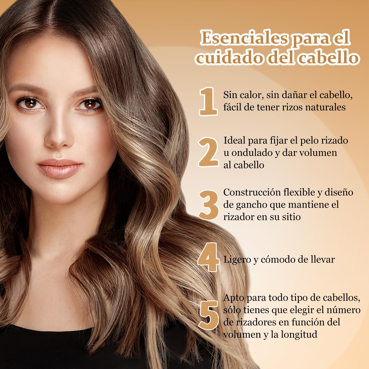 Yanlin Rizadores de Cabello Sin Calor, 4PCS Tubos para Peinar el Cabello, Cinta Para Rizar Sin Calor para Dormir, Rizador Sin Calor Para Cabellos Cortos y Medios, Herramientas de Peluquería