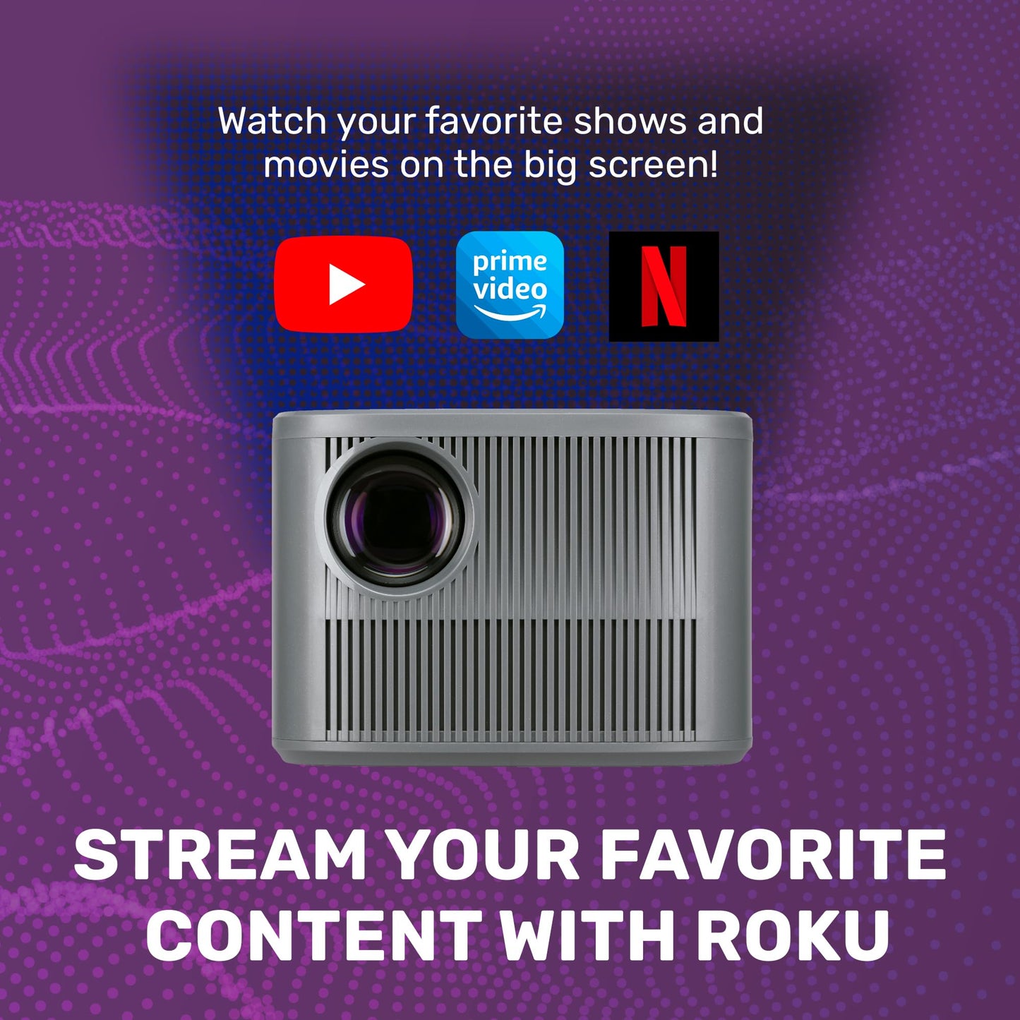 RCA 720p HD Smart WiFi Proyector Bluetooth | Proyector de películas portátil para transmisión, juegos y más