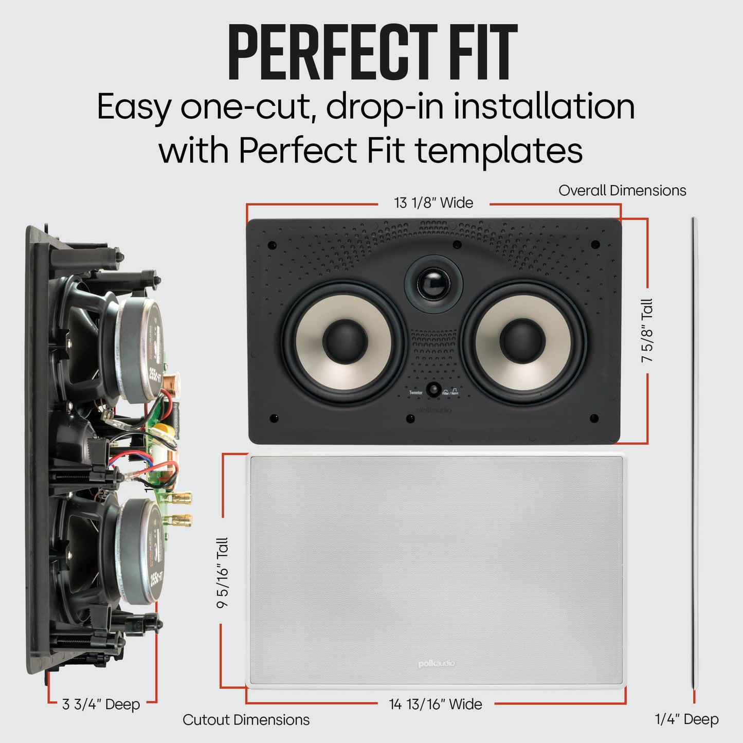 Polk Audio 255c-RT - Bocinas (Empotrado en pared/techo, Bocina set unit, Centro, 30 - 27000 Hz, Negro, Color blanco, Polímero)