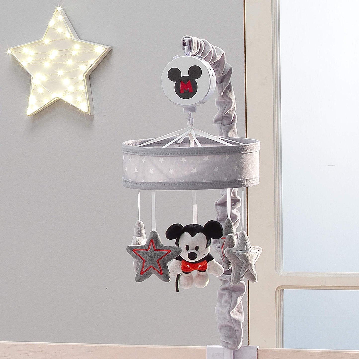 Lambs & Ivy Disney Baby Magical Mickey Mouse Musical Baby Crib Mobile - Grey