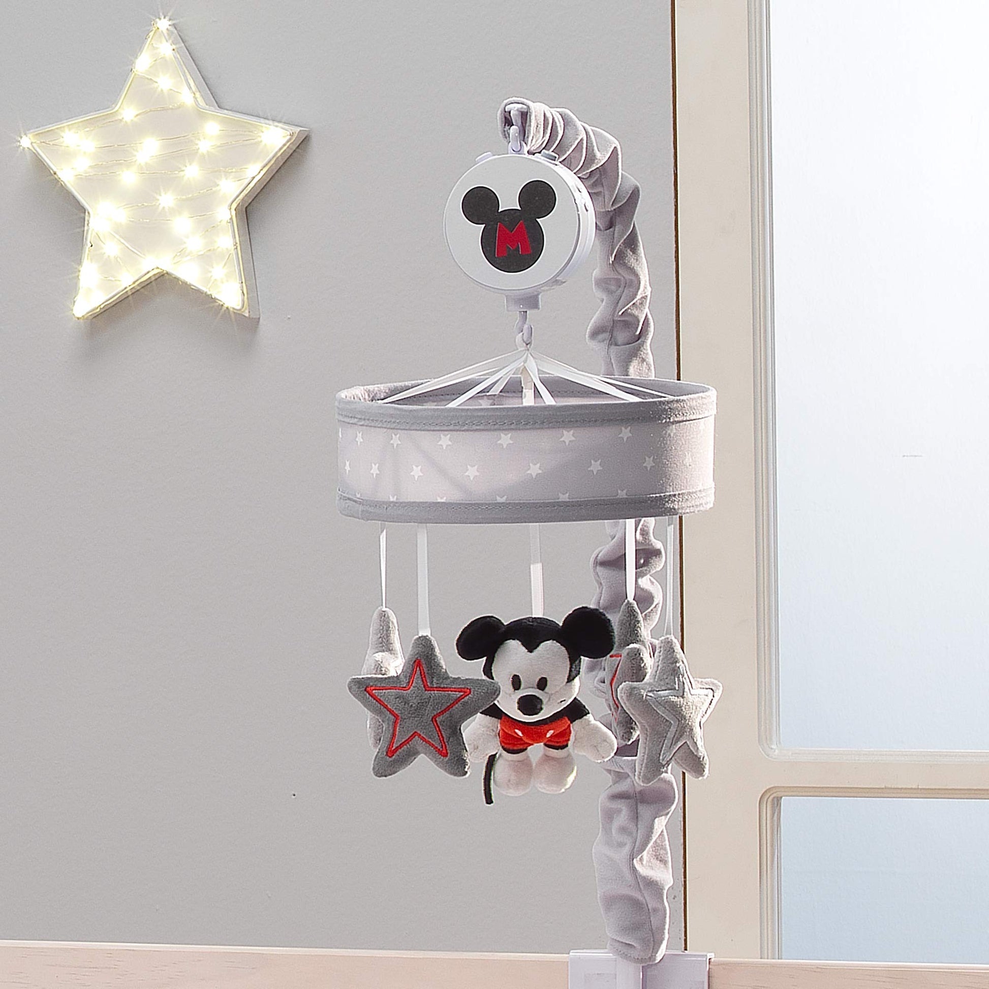 Lambs & Ivy Disney Baby Magical Mickey Mouse Musical Baby Crib Mobile - Grey