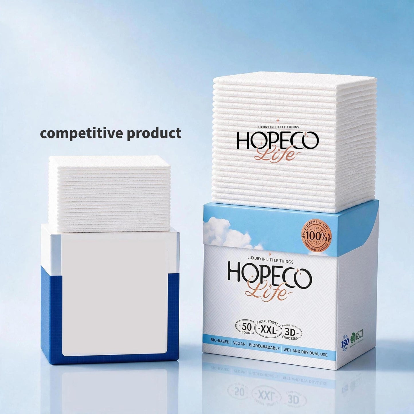 HOPECO LIFE Toallas faciales XXL