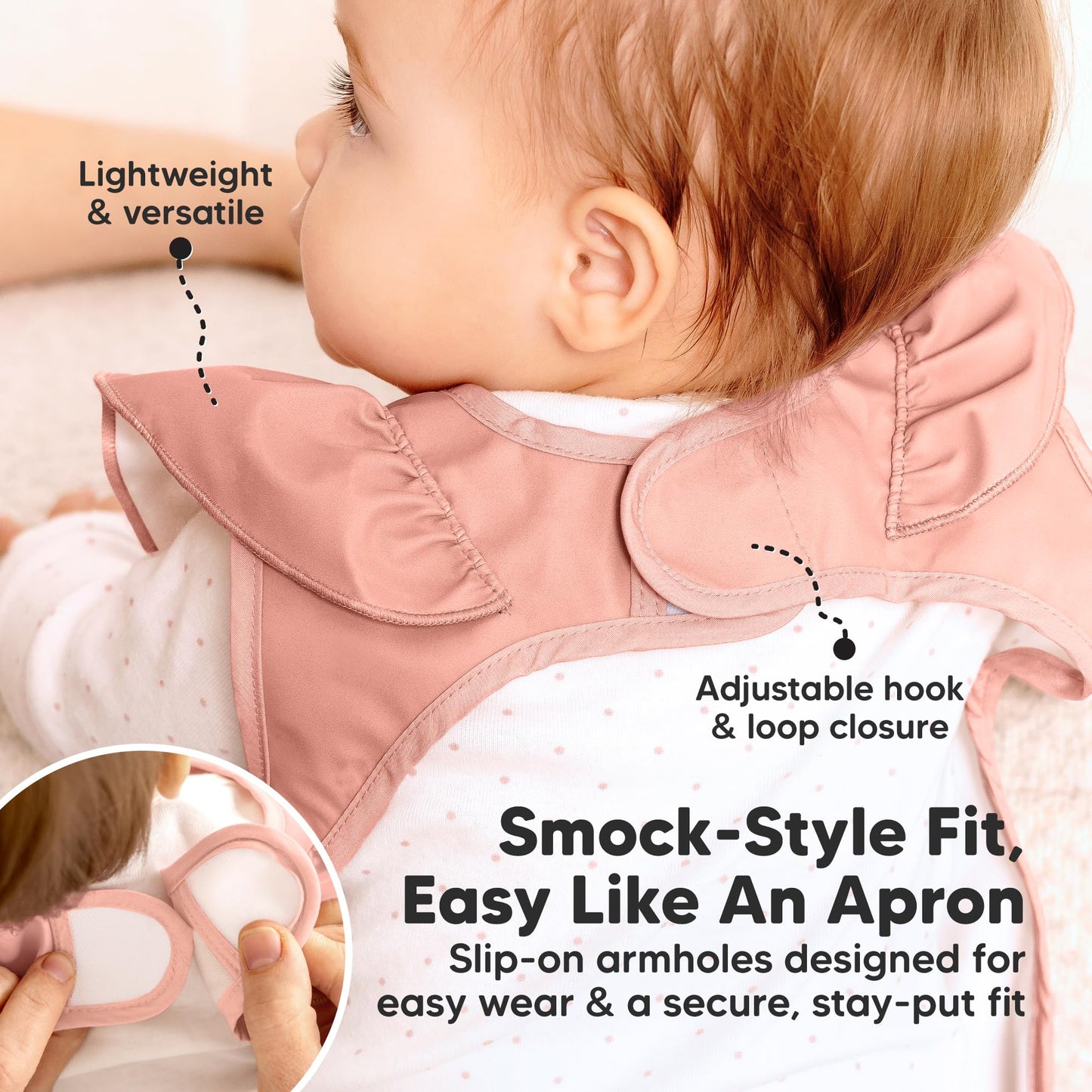 KeaBabies - Baberos impermeables para bebé niña, niño, paquete de 2 baberos ligeros y grandes para comer, colectores de alimentos portátiles, esenciales de alimentación para bebés de 6 a 12 meses