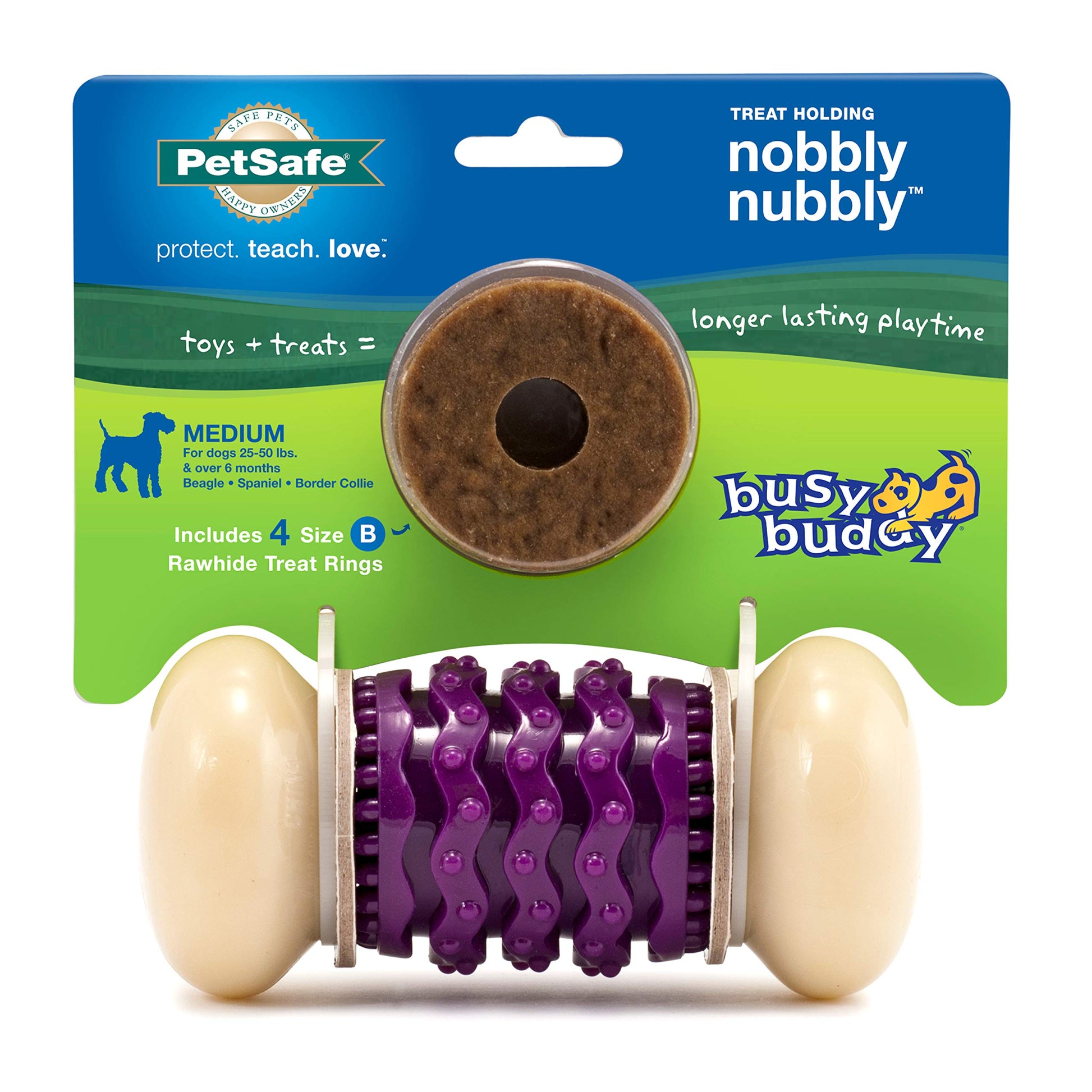 Juguete para Perros PetSafe Busy Buddy Nobbly Mediano para Masticadores Fuertes
