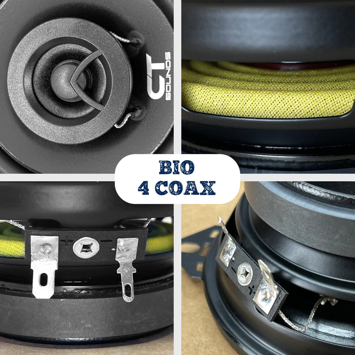 Altavoces Coaxiales CT Sounds BIO-4 Negro 160 Vatios Máximo para Coche