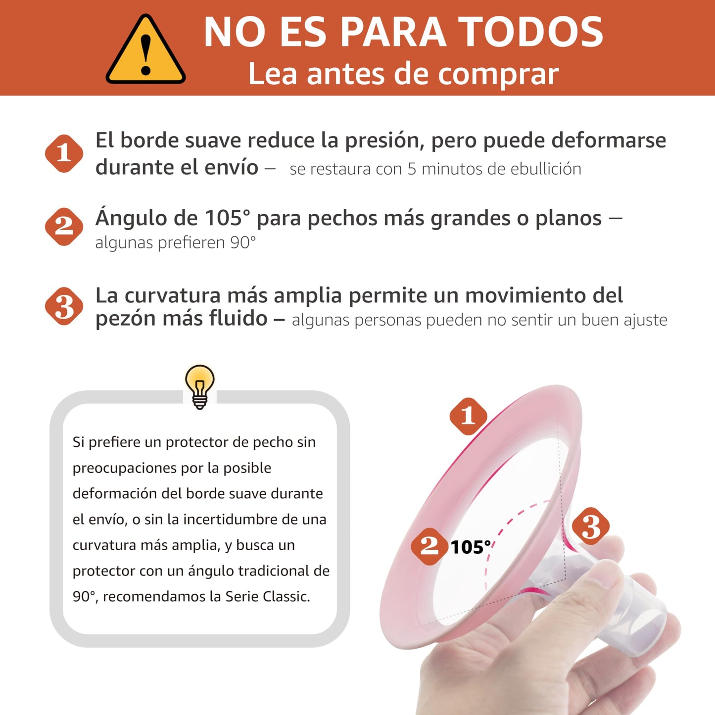 Embudo Maymom MyFit Pano de 16 mm, compatibles con extractores Medela – PersonalFit, Freestyle, Harmony, Maxi y conectores Freestyle Flex; compatibles con conectores Maymom de boca ancha/estrecha, 2 piezas