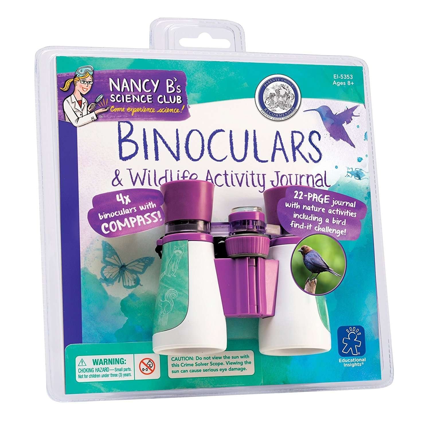 Educational Insights Nancy B's Science Club. Binoculares, binoculares para niños, Explorar la Naturaleza, para Mayores de 8 años