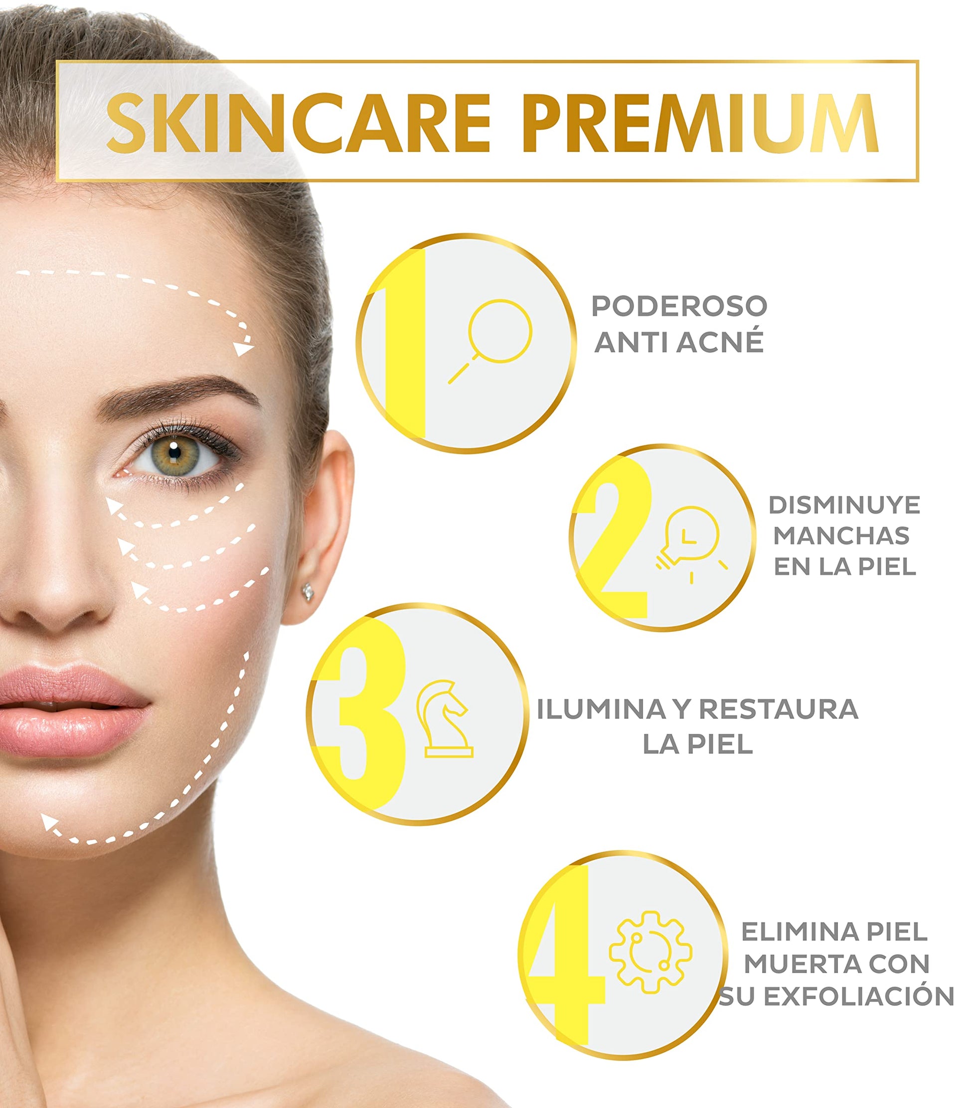 Sqin Luxiena Serum Acido Salicilico y Ácido Hialurónico Facial, Exfoliante Facial y Anti-imperfecciones. Controla Piel Grasa y disminuye Puntos Negros, Peeling Facial, Suero Acido Salicilico Día y Noche, Skin Care 30 ml.