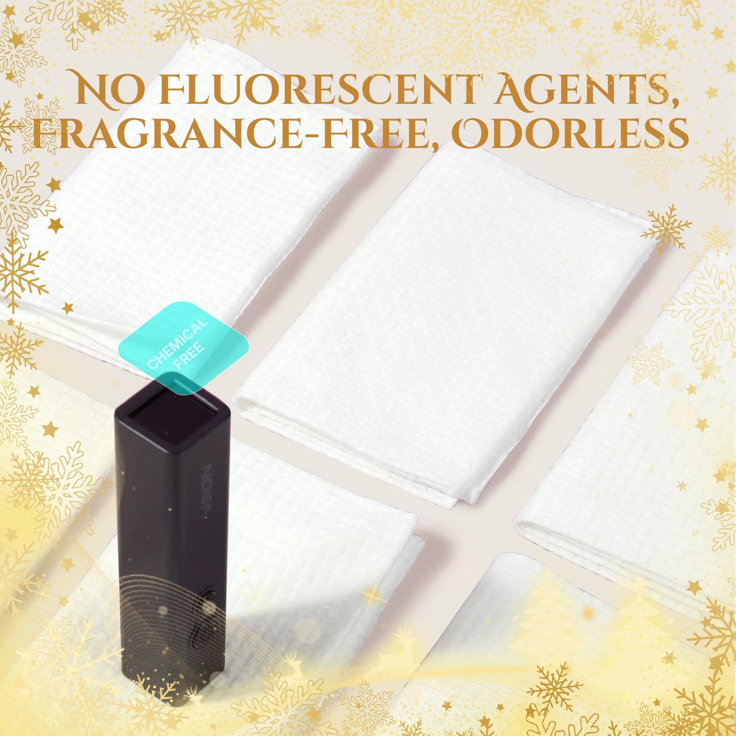 Serenorch Toallas faciales desechables navideñas XL, paquete de 50 unidades, regalos navideños para mujeres, caja magnética, pañuelos faciales ultrasuaves, toallitas desmaquillantes secas para piel se