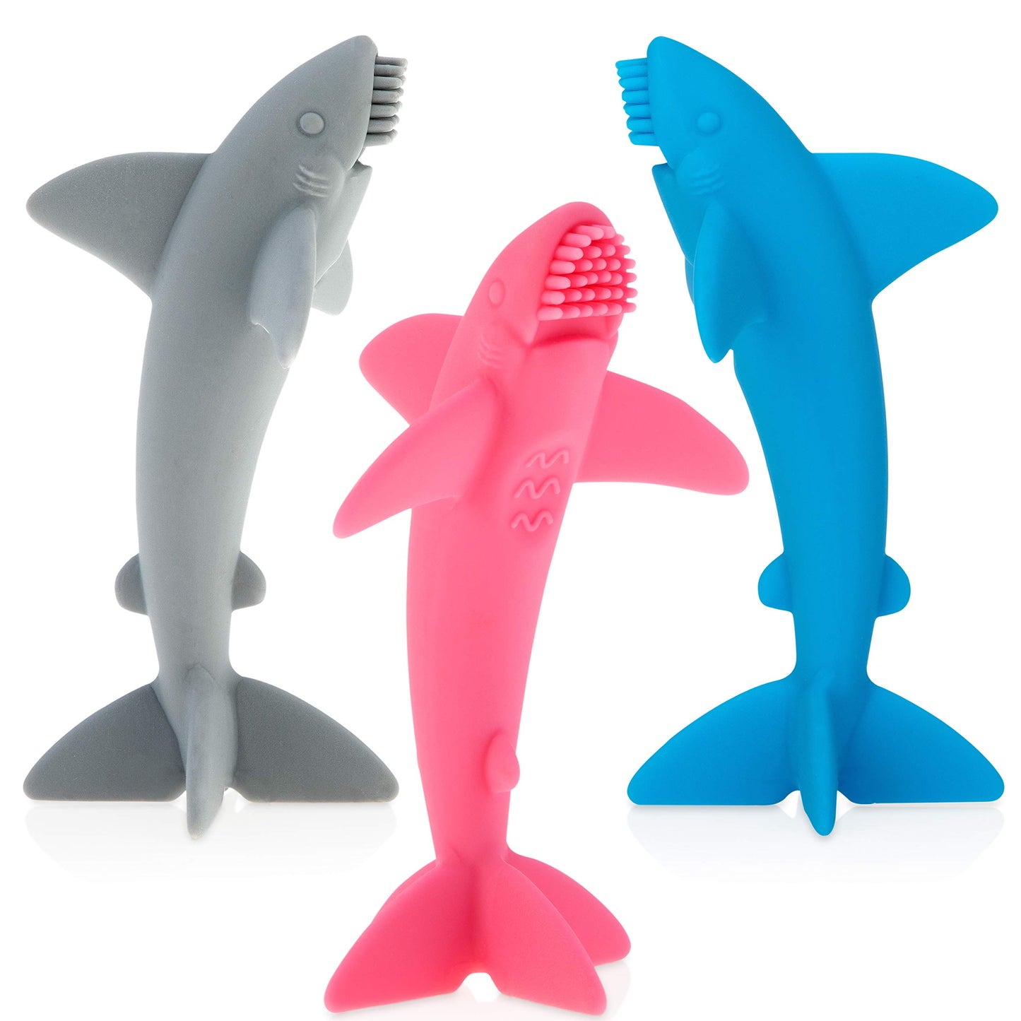 Cepillo Masajeador de Dientes Nuby Lil Shark Multicolor 5 Pulgadas