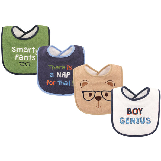 Luvable Friends Baberos unisex de algodón para bebé con relleno de fibra, genial, talla única