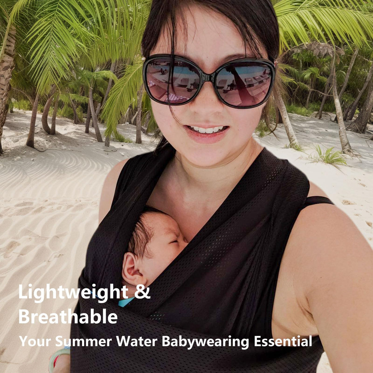 Vlokup - Portabebés para recién nacido, bebé, niños pequeños y niños, transpirable, ligero, elástico, malla de agua, ideal para verano, piscina, playa, natación, regalo perfecto para la ducha, Bluishgreen
