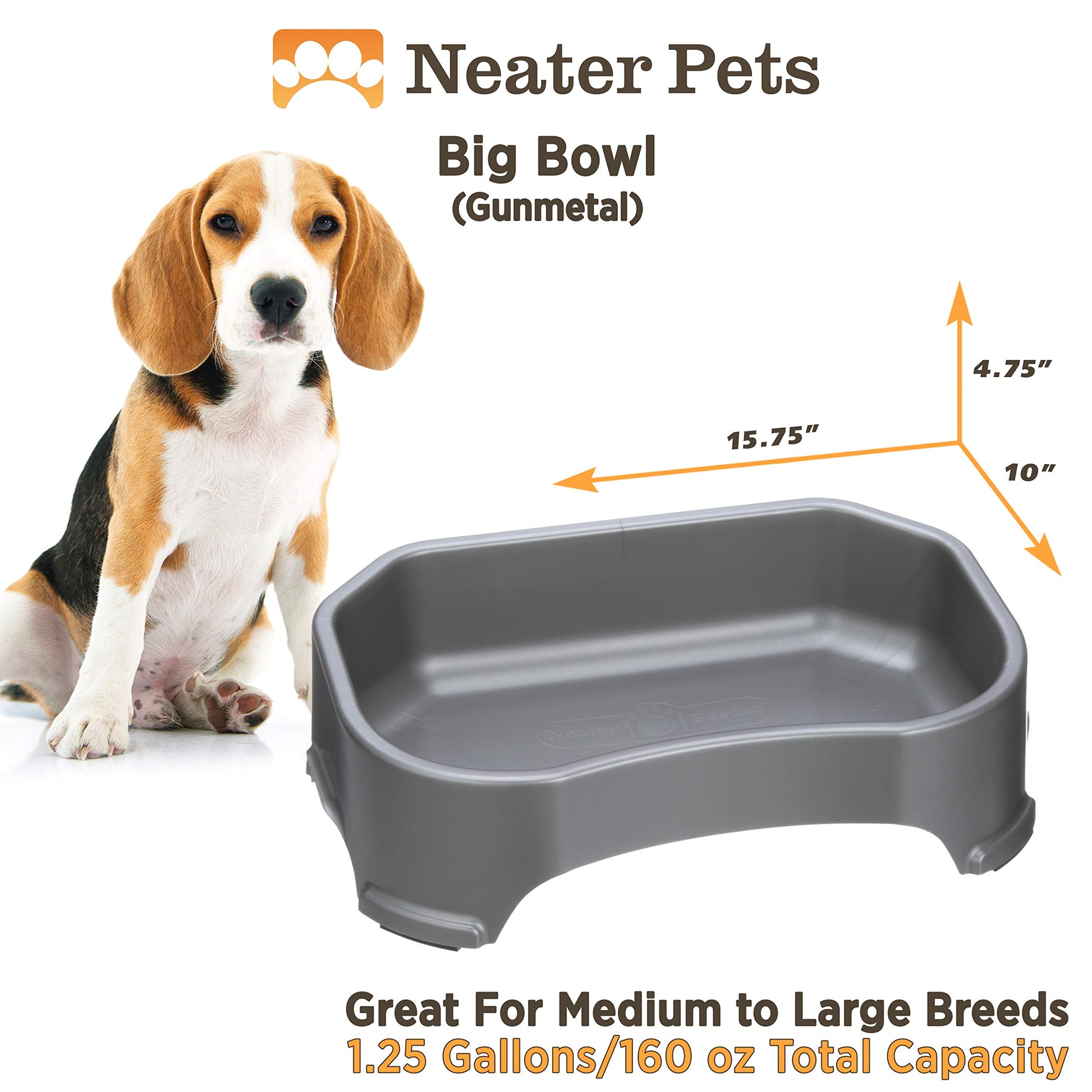 Cuenco de Agua Neater Pet Brands Gris Plomizo Extra Grande para Perros