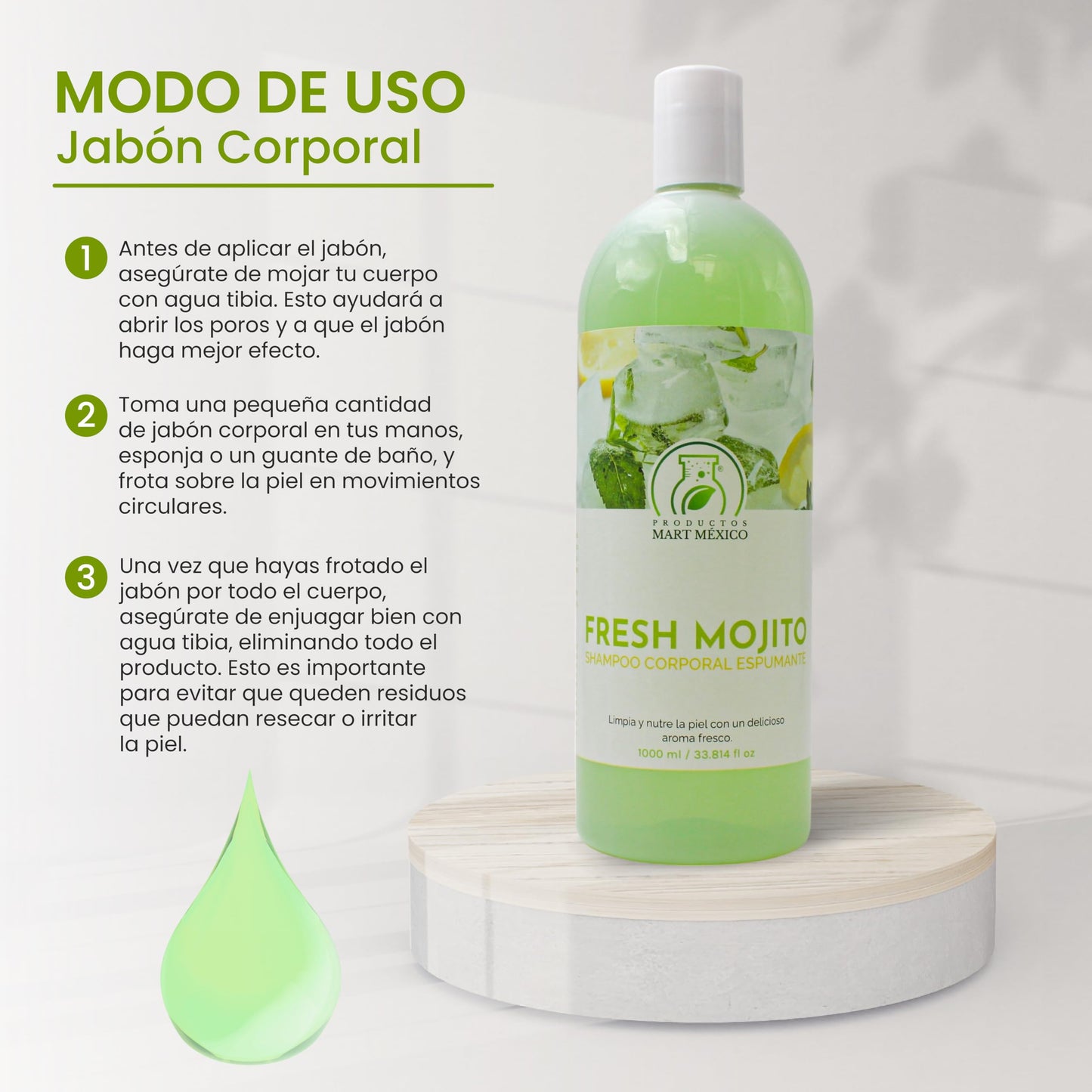 Jabón Líquido Fresh Mojito Corporal 1 Litro Productos Mart Mexico