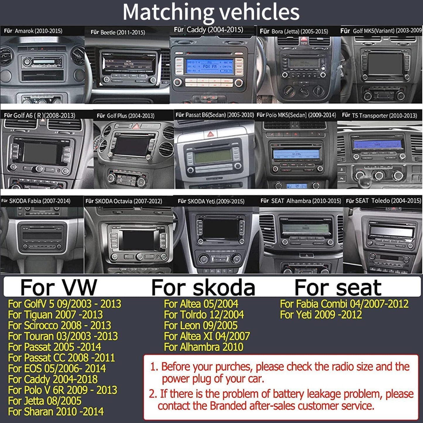 SCUMAXCON - Estéreo para auto de 6.5 pulgadas, RCD360 PROII RCD330, Carplay, Android Auto, Bluetooth, USB, SD, RVC, FM, para VW Golf MK5, MK6, Passat, Jetta CC EOS (cámara de reversa activada)