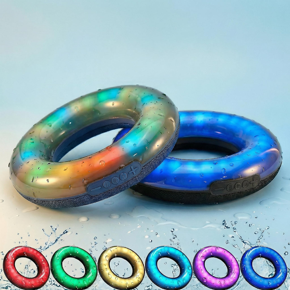 Bocina Bluetooth Portátil con Iluminación RGB Ajustable Inalámbrica Sonido Potente de 16W Bajos Profundos IPX6 Impermeable para Interiores y Exteriores