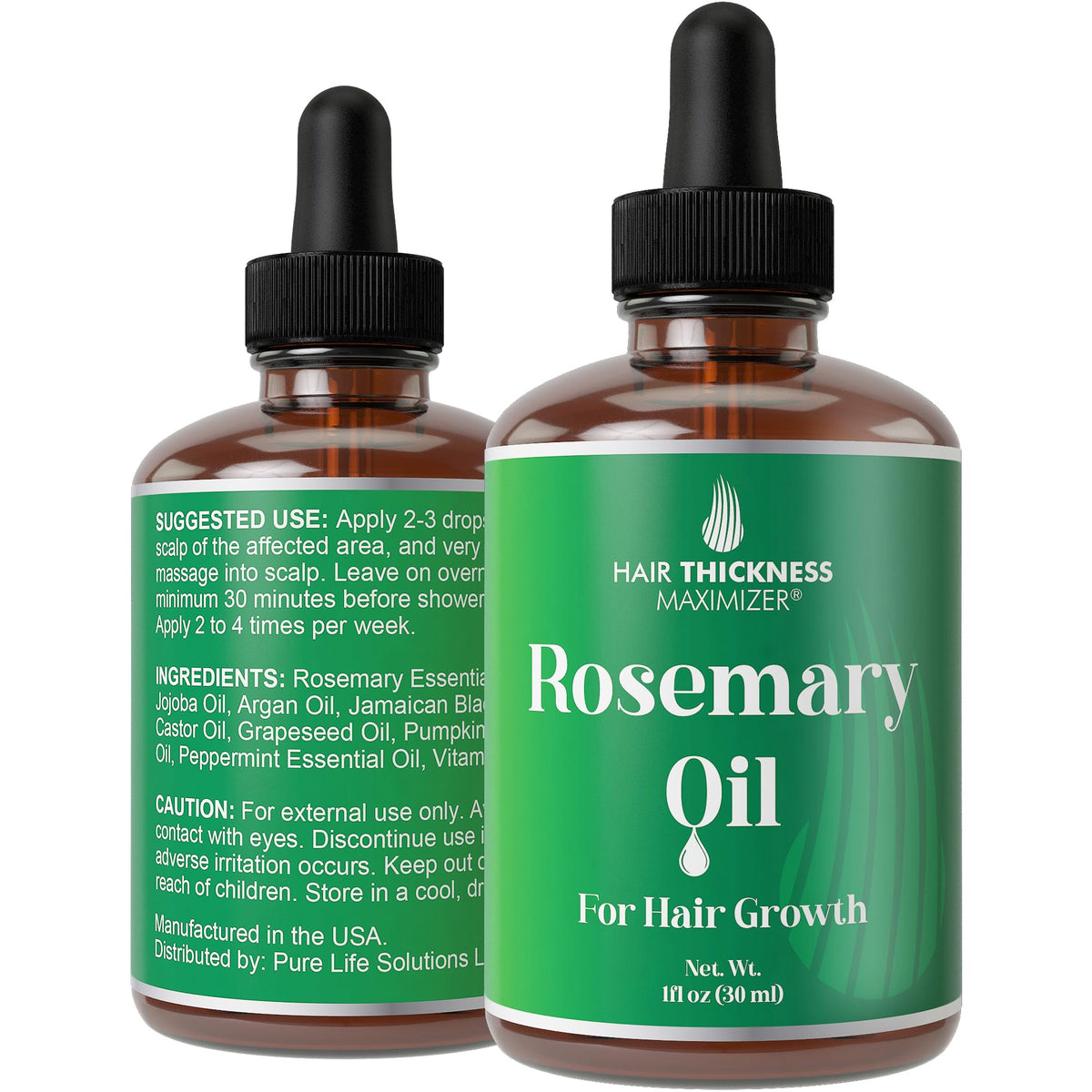 Aceite de Romero Hair Thickness Maximizer para Crecimiento del Cabello sin Aroma ni Quemadura para Hombres y Mujeres