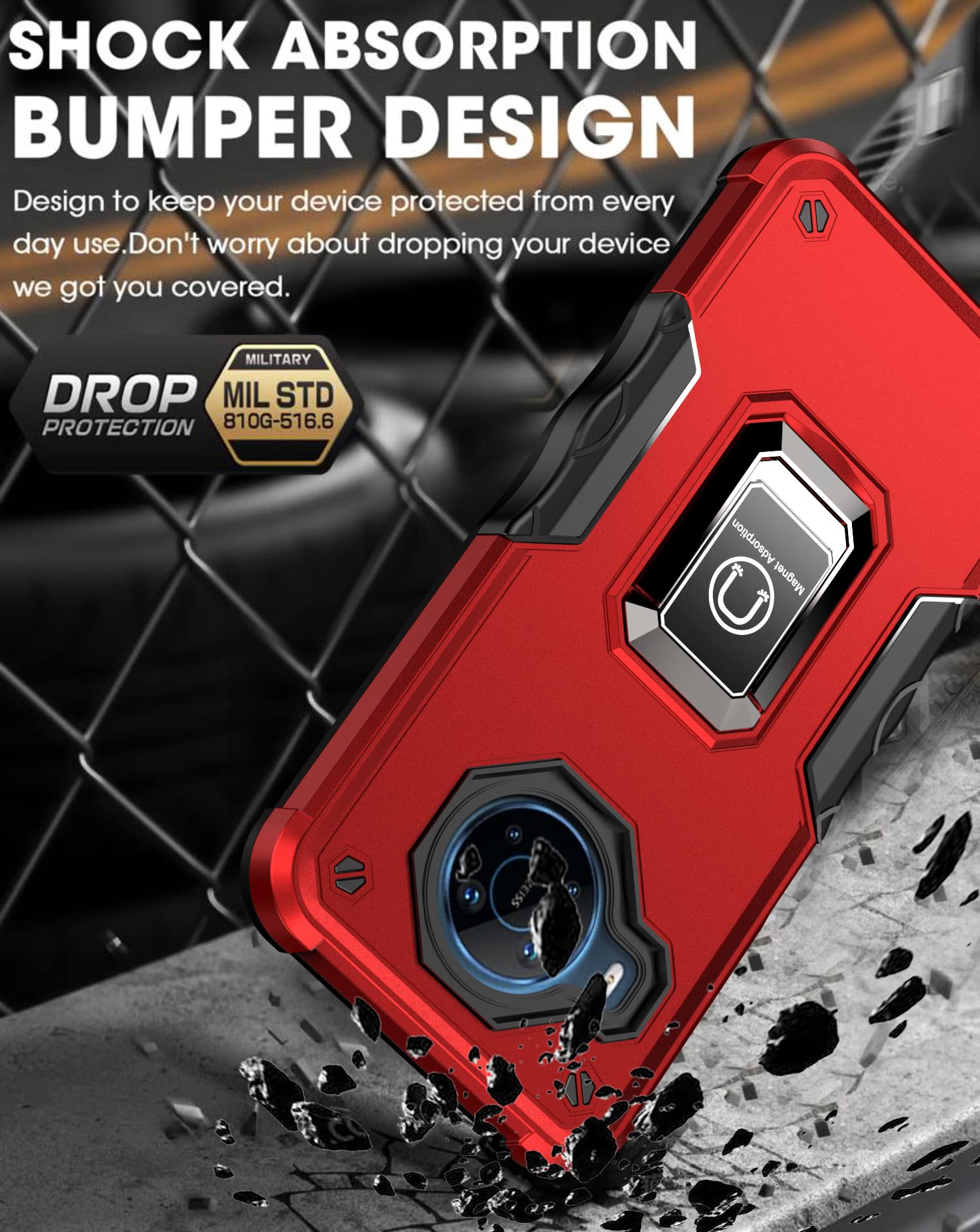 Funda para Nokia X100 con Anillo Giratorio de 360 Grados Funda PC Duro Caso para Soporte Ultrafina con Placa de Metal Carcasa Compatible con Nokia X100 (B)