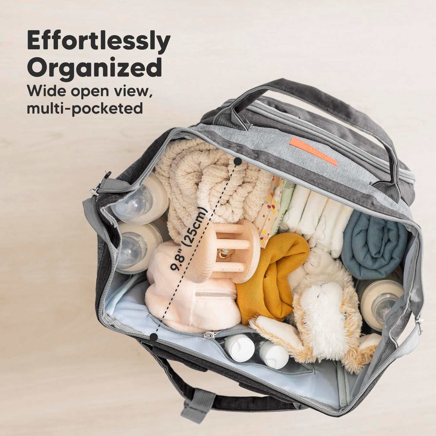Mochila para pañales - bolsa de viaje para bebés impermeable y multifunción para mamá,papá, hombres y mujeres - Bolsas de maternidad grandes para pañales - Duradera y elegante (Pink Gray)