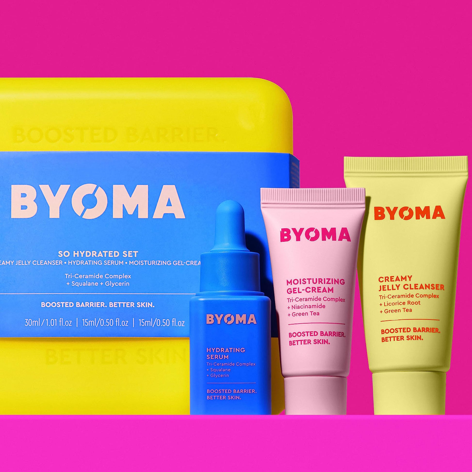 BYOMA Grehge ating Starter Kit - Mini Cleanser 30ml, Mini Light Cream 15ml + Mini Hydrating Serum 15ml