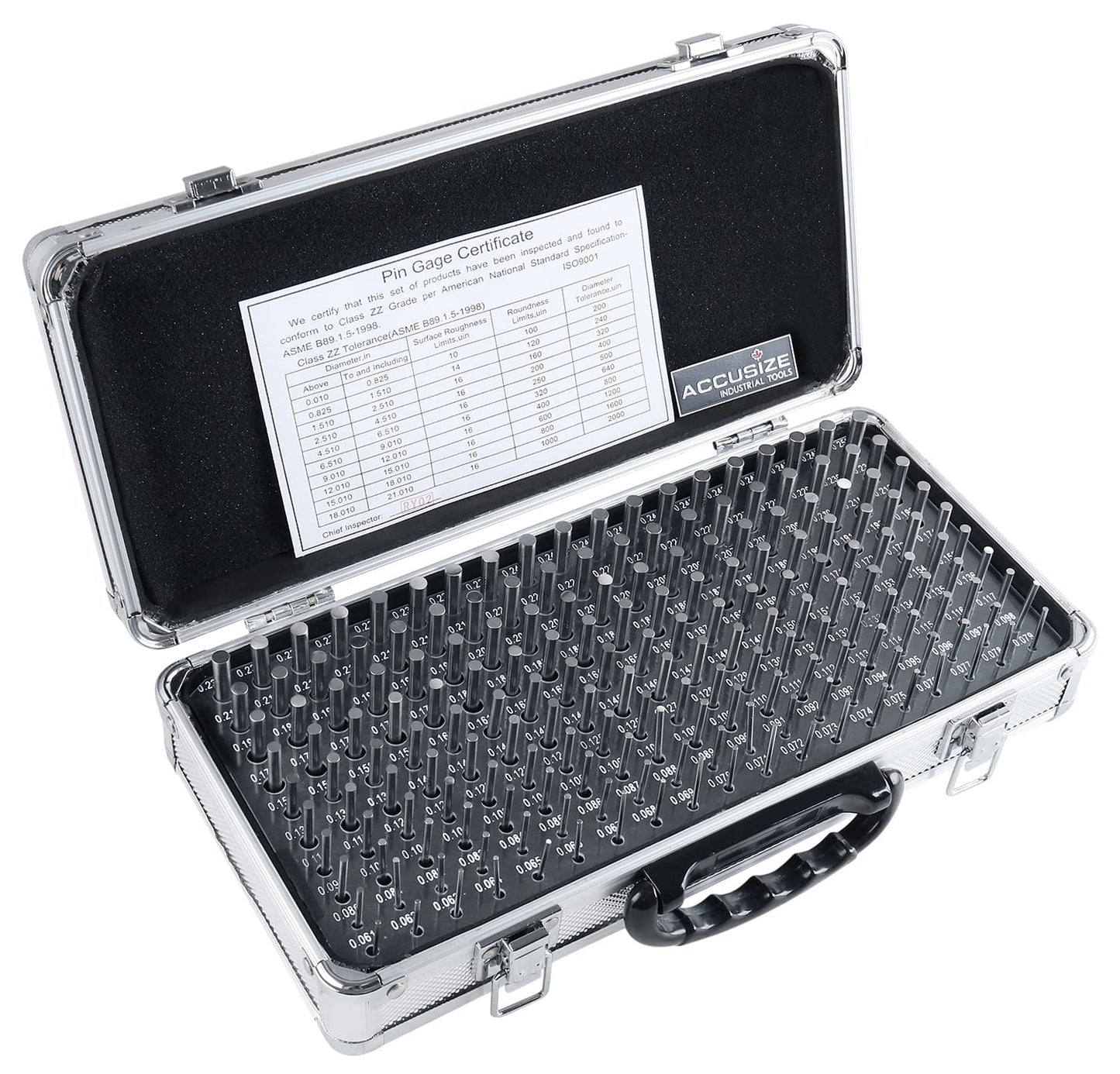 Juego de Calibradores de Pines Accusize Industrial Tools Plata de Precisión 190 Piezas