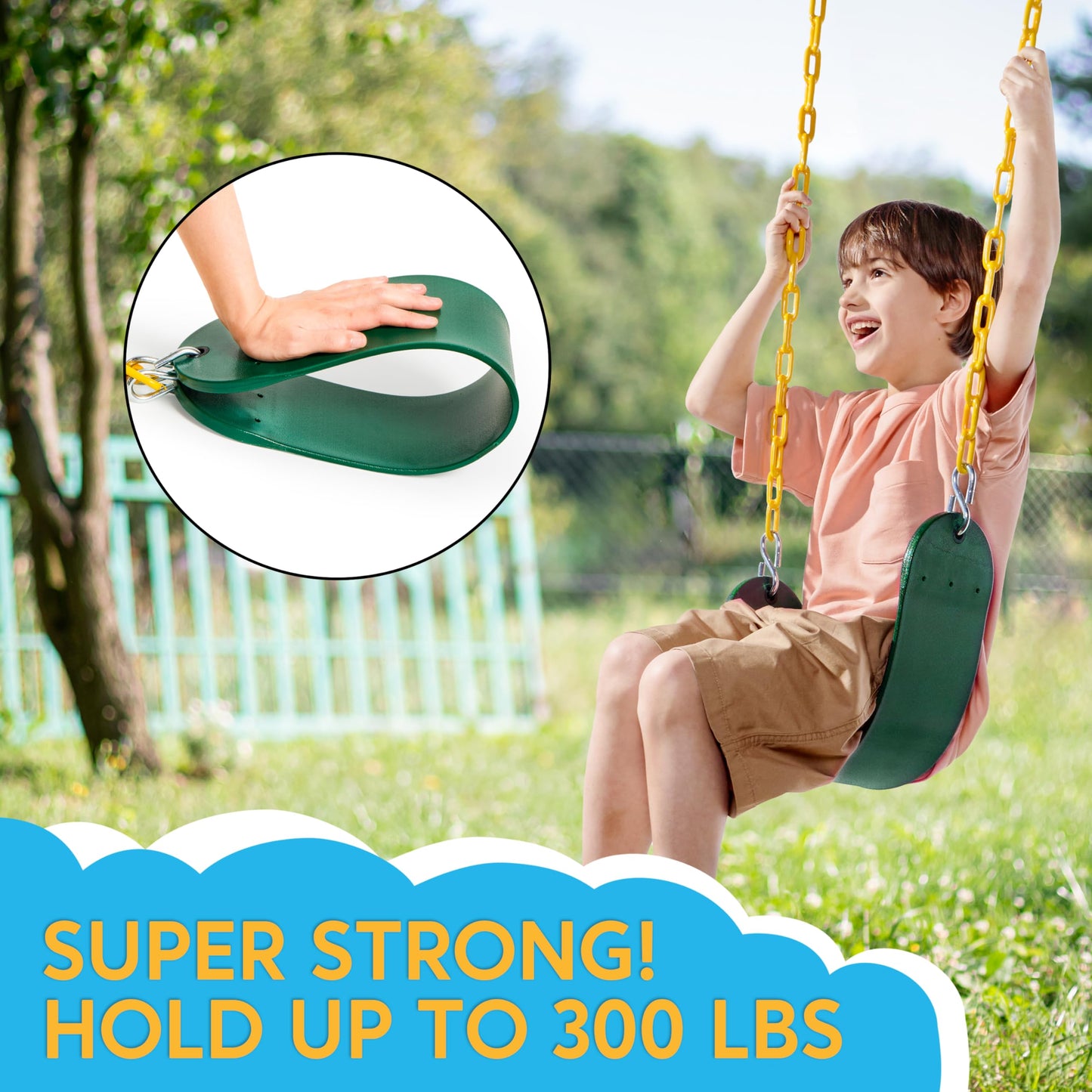 Columpios de Repuesto Green con Cadena 66" para Niños Juegos al Aire Libre 2 Pack