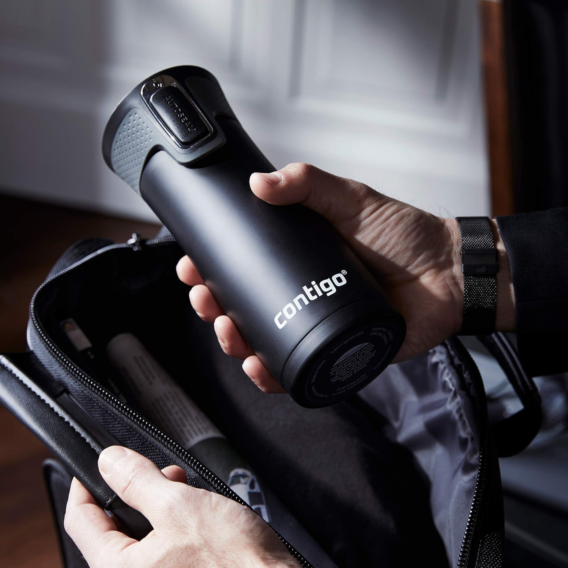 Contigo 2063326 West Loop Vaso para viaje, autosellado, sellado al vacío, acero inoxidable, Earl Grey, 16 onzas, 1