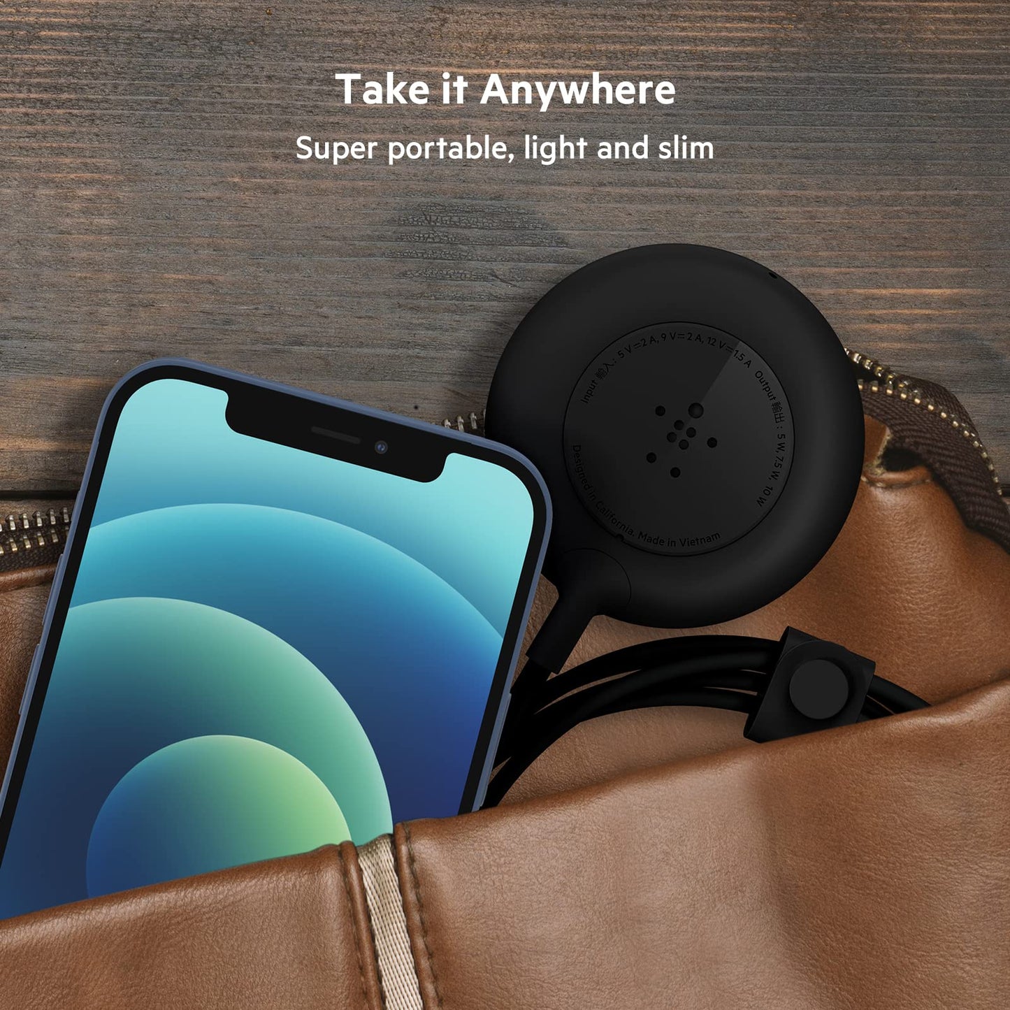 Belkin WIA005btBK BOOST CHARGE Base de Carga Magnética Portátil de 7.5W, Negro